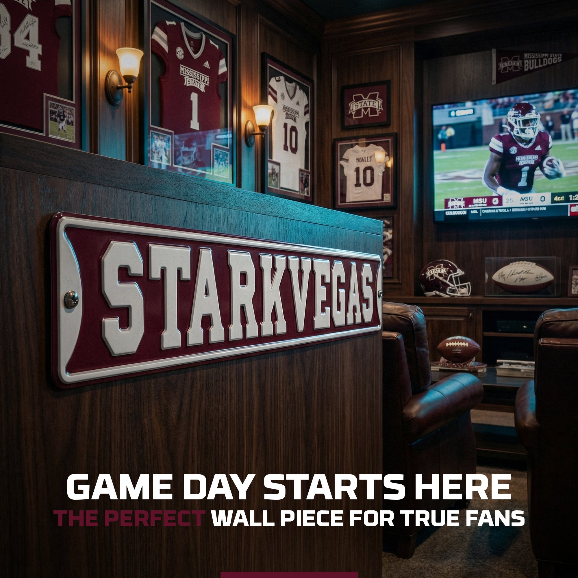 Mississippi State Bulldogs - STARKVEGAS - Embossed Steel Street Sign