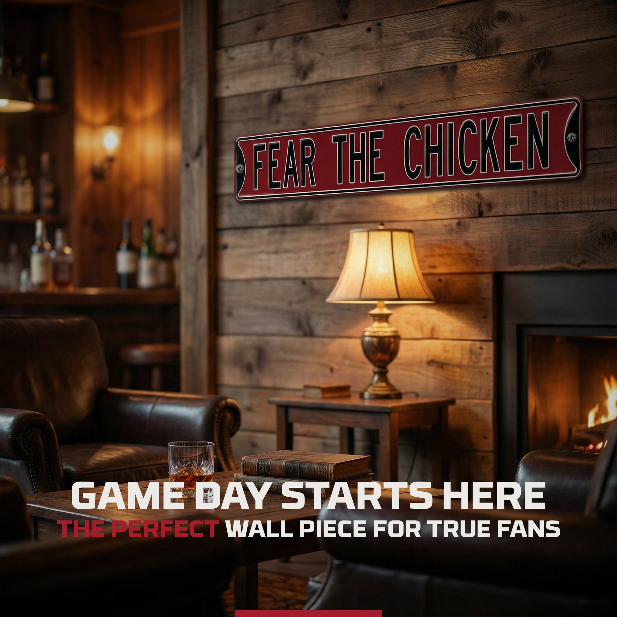 South Carolina Gamecocks - FEAR THE CHICKEN - Embossed Steel Street Sign