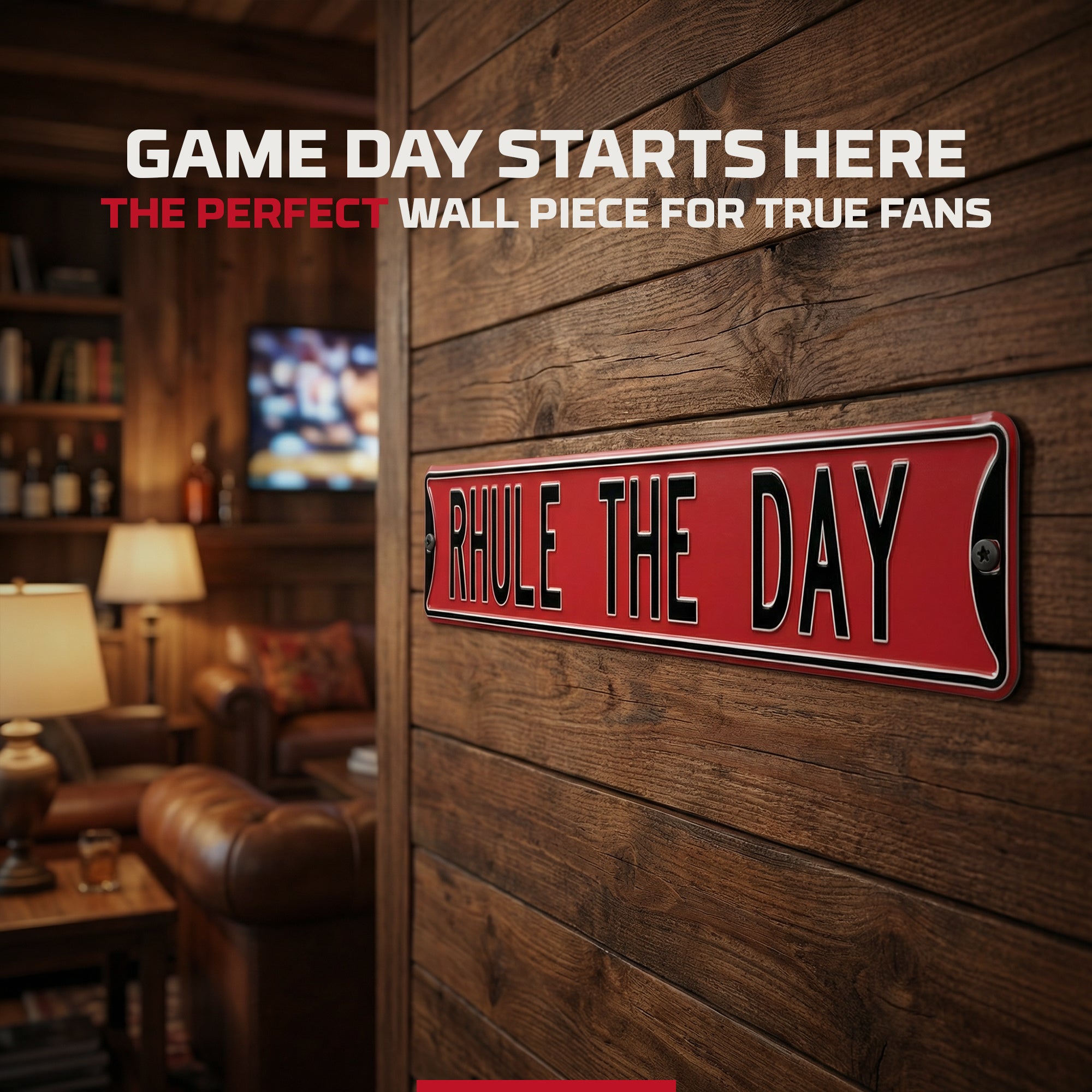 Nebraska Cornhuskers - RHULE THE DAY - Embossed Steel Street Sign