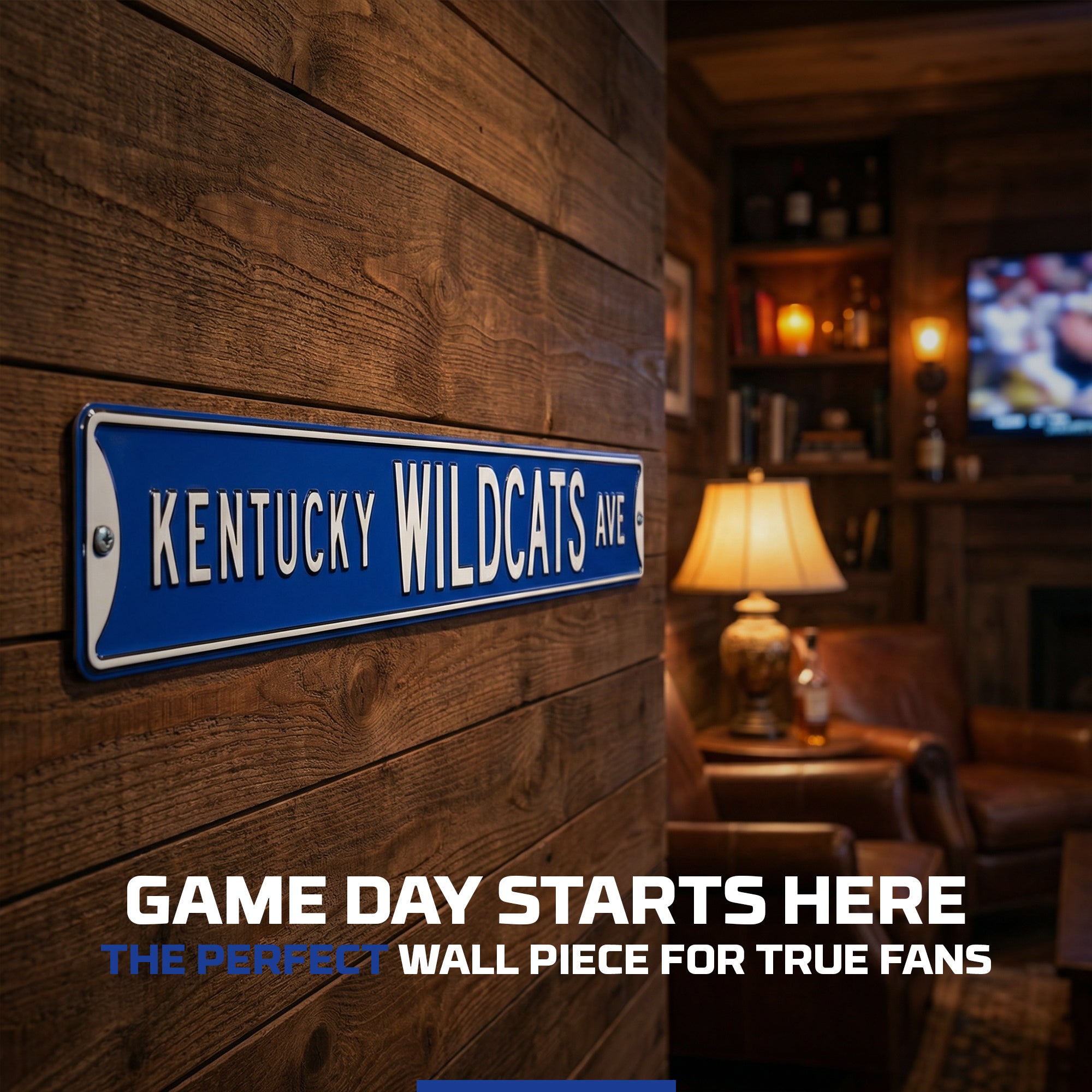 Kentucky Wildcats - KENTUCKY WILDCATS AVE - Embossed Steel Street Sign