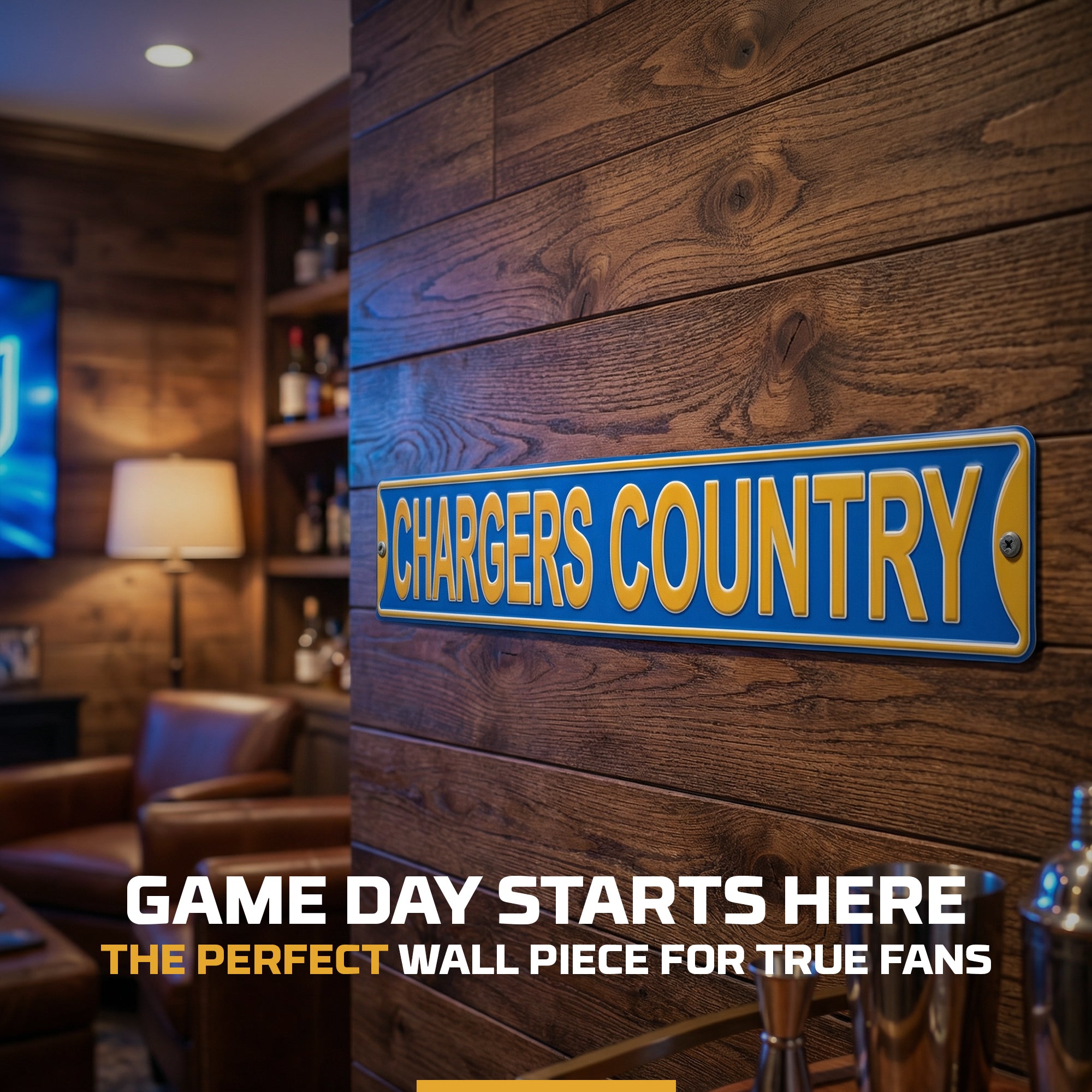 Los Angeles Chargers - CHARGERS COUNTRY - Embossed Steel Street Sign