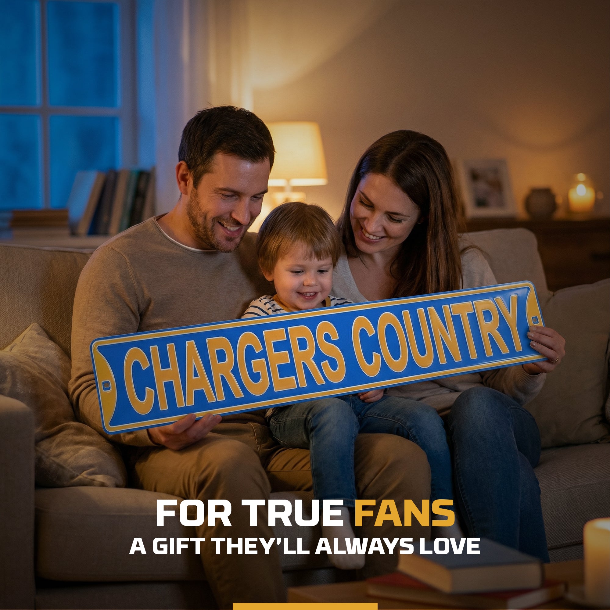 Los Angeles Chargers - CHARGERS COUNTRY - Embossed Steel Street Sign