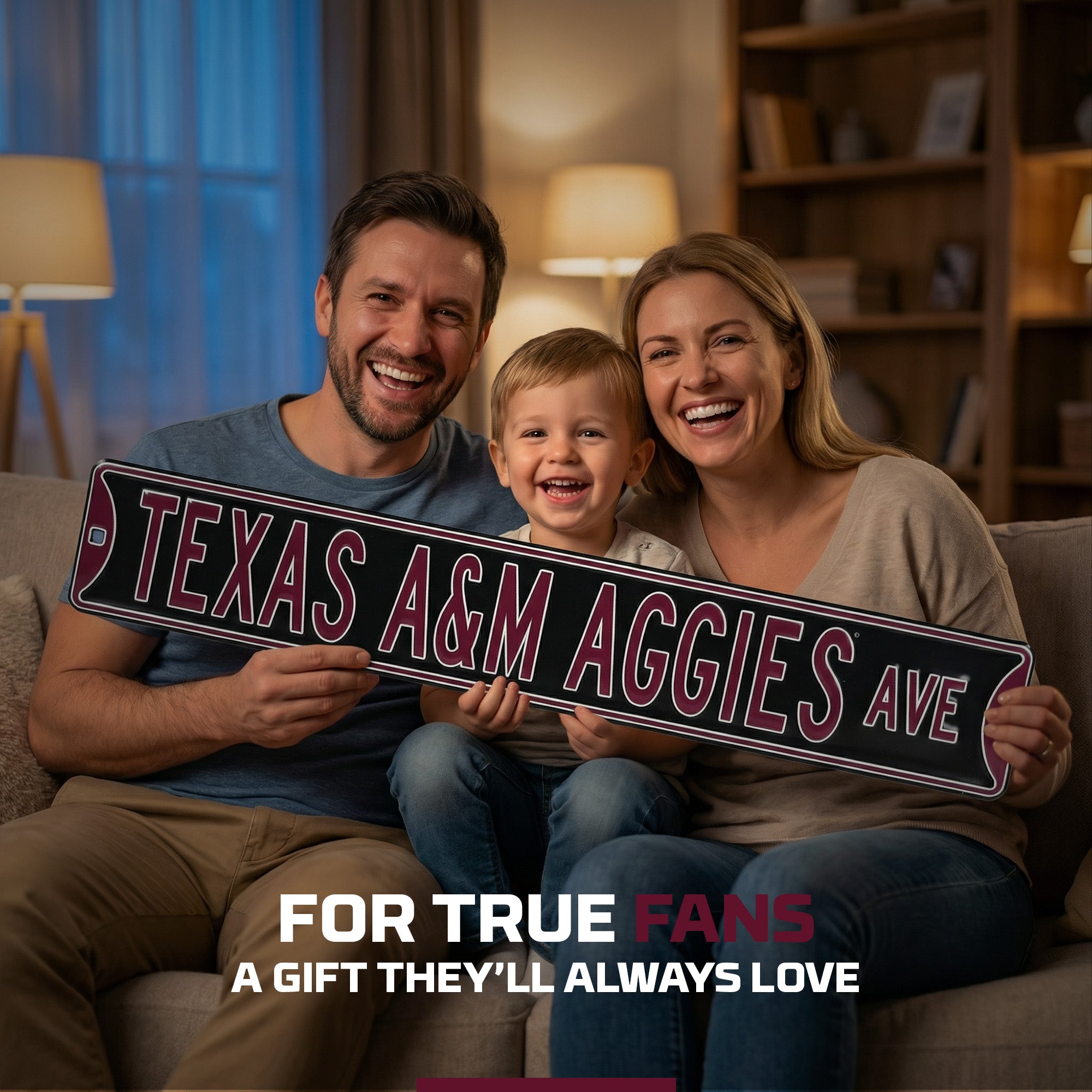 Texas A&M Aggies - AGGIES AVE - Embossed Steel Street Sign