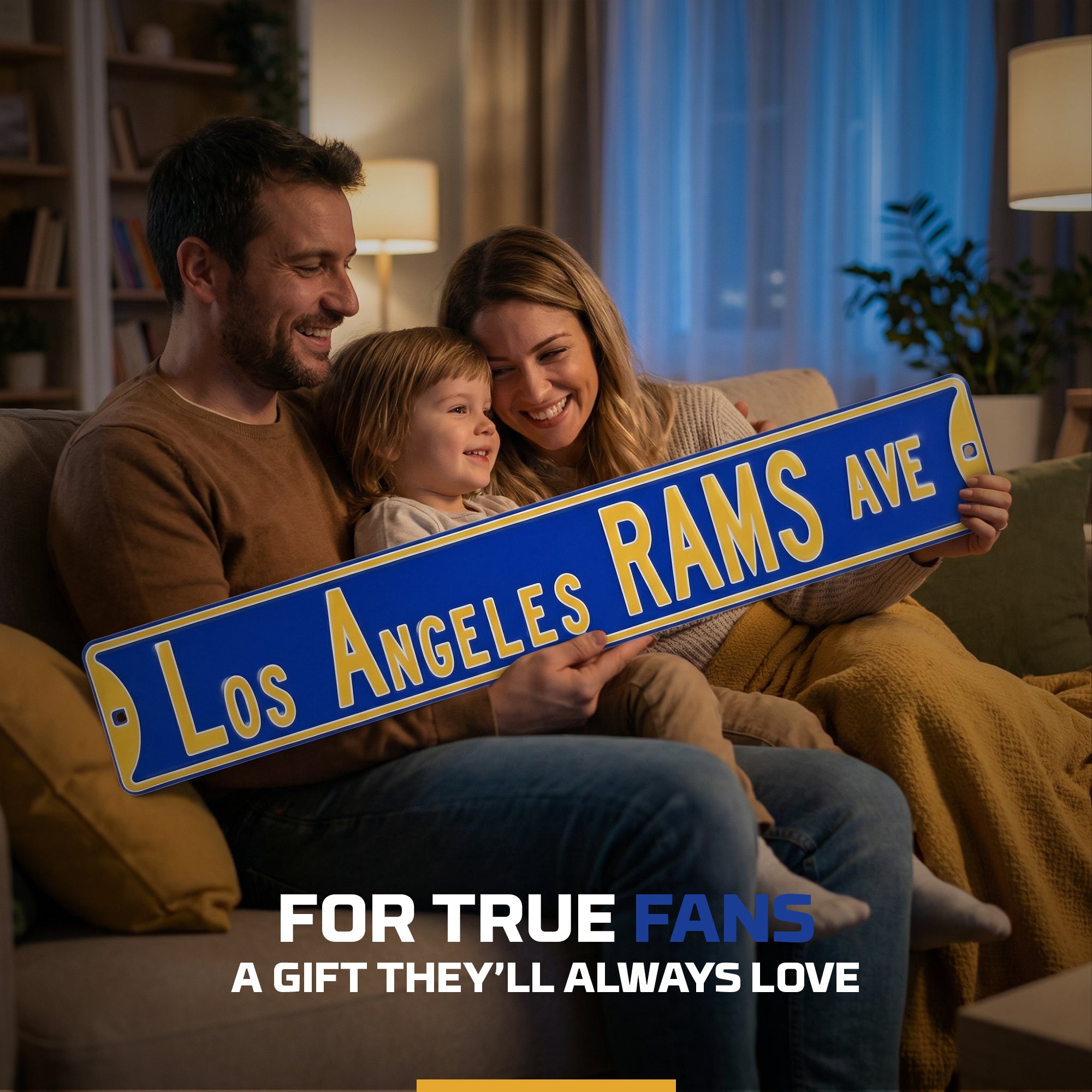 Los Angeles Rams - LOS ANGELES RAMS AVE - Embossed Steel Street Sign