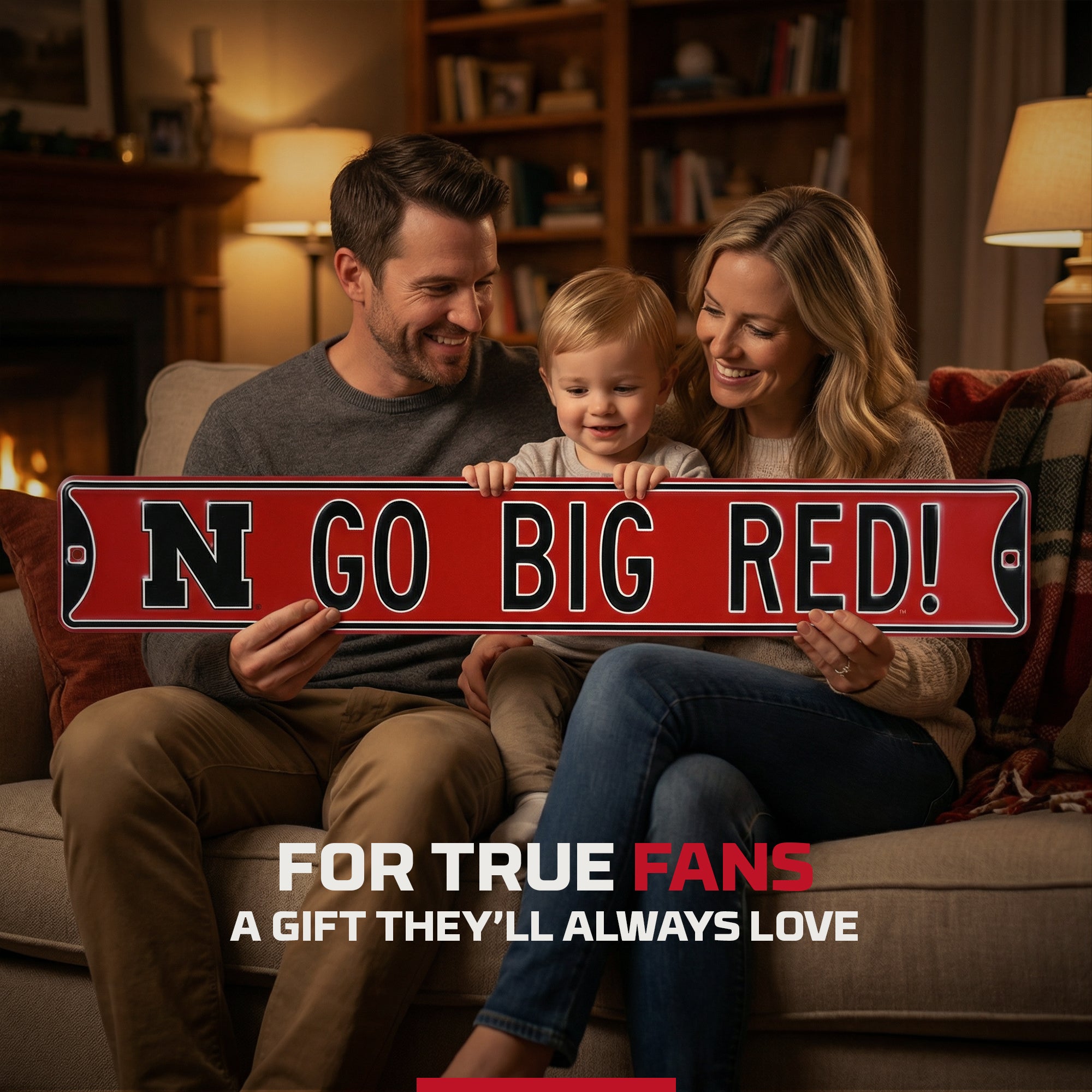 Nebraska Cornhuskers - GO BIG RED! - Embossed Steel Street Sign