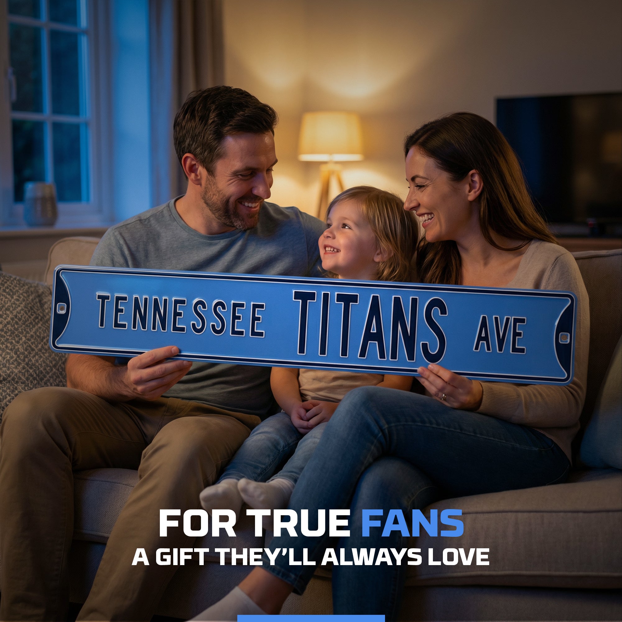 Tennessee Titans - TENNESSEE TITANS AVE - Embossed Steel Street Sign