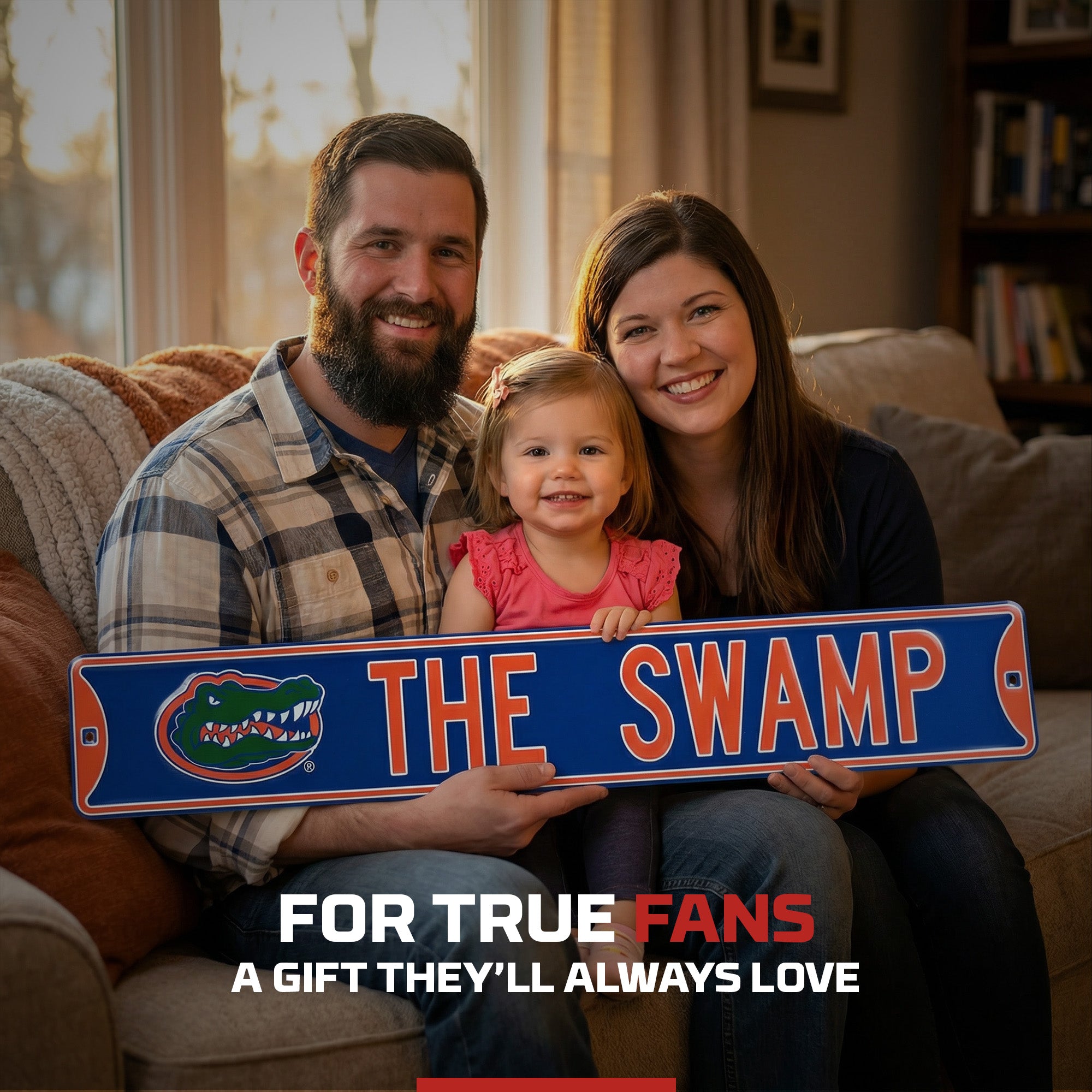 Florida Gators - THE SWAMP Gatorhead - Embossed Steel Street Sign
