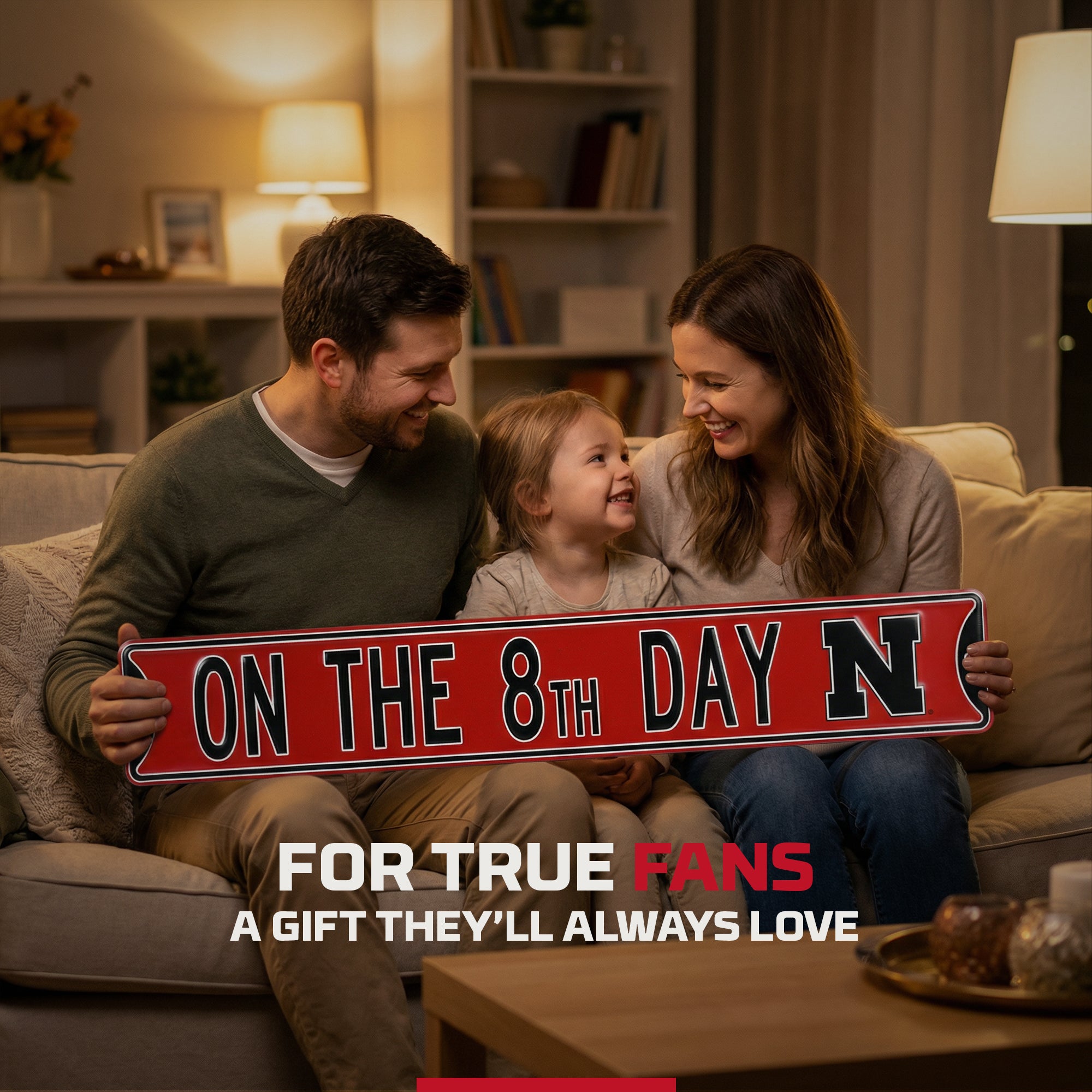 Nebraska Cornhuskers - ON THE 8th DAY... - Logo - Embossed Steel Street Sign