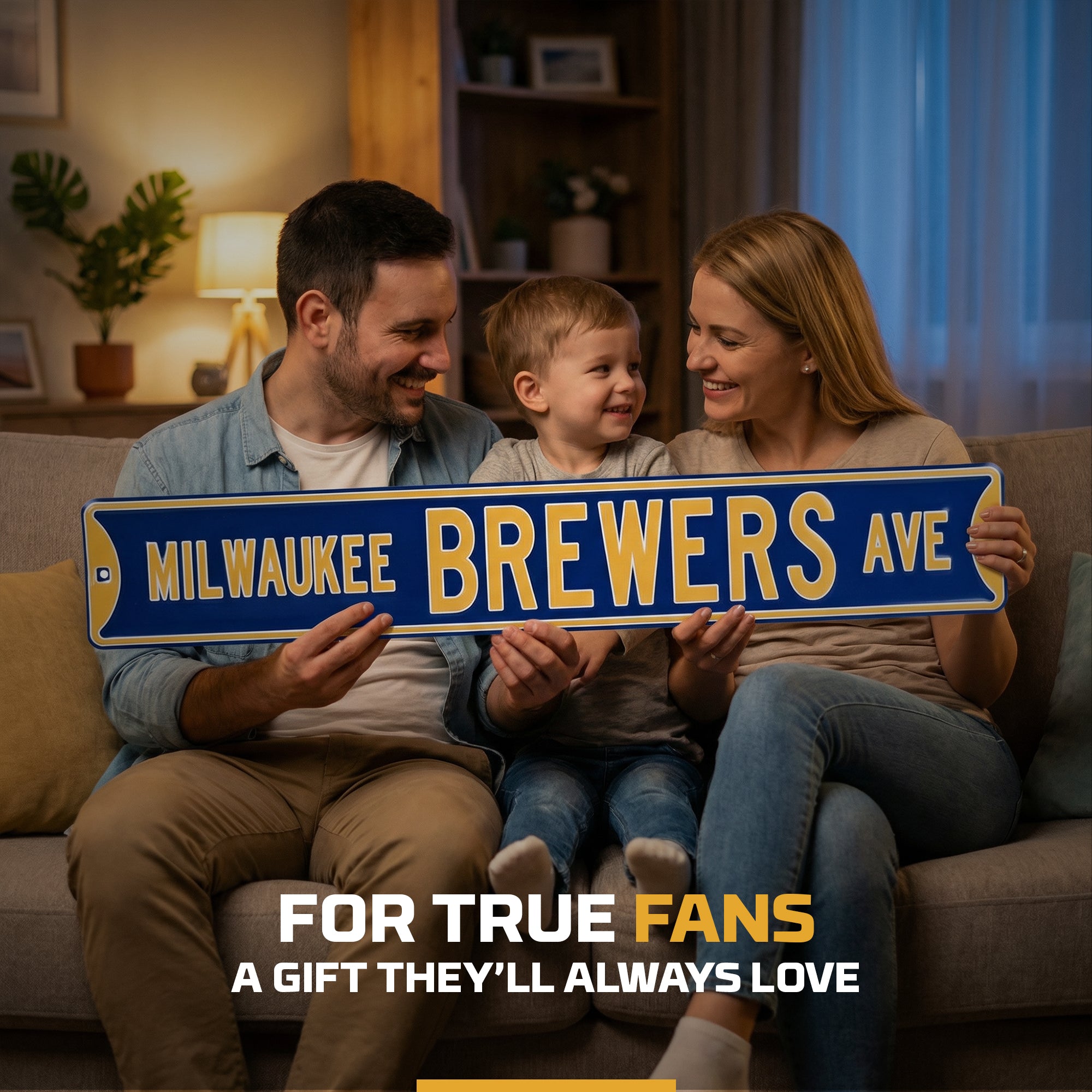 Milwaukee Brewers - MILWAUKEE BREWERS AVE - Embossed Steel Street Sign