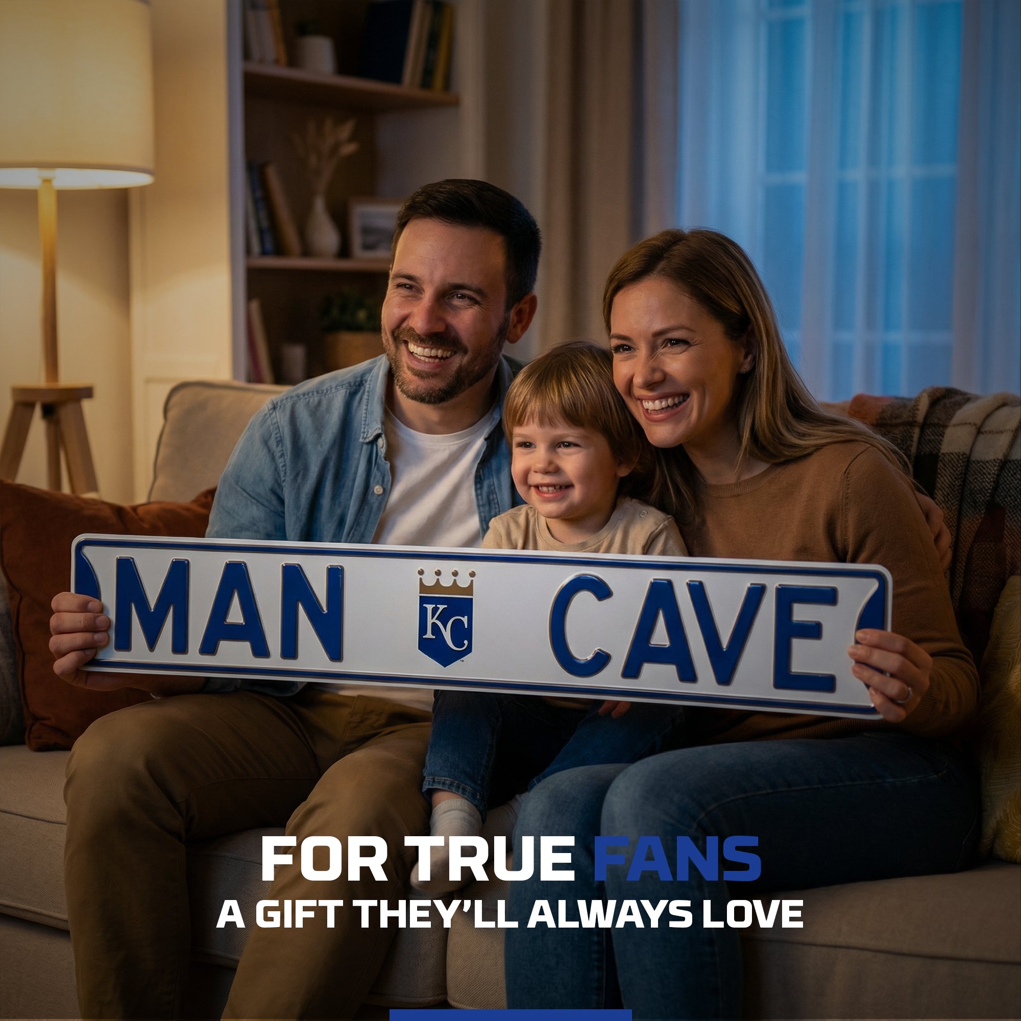 Kansas City Royals- MAN CAVE - Embossed Steel Street Sign