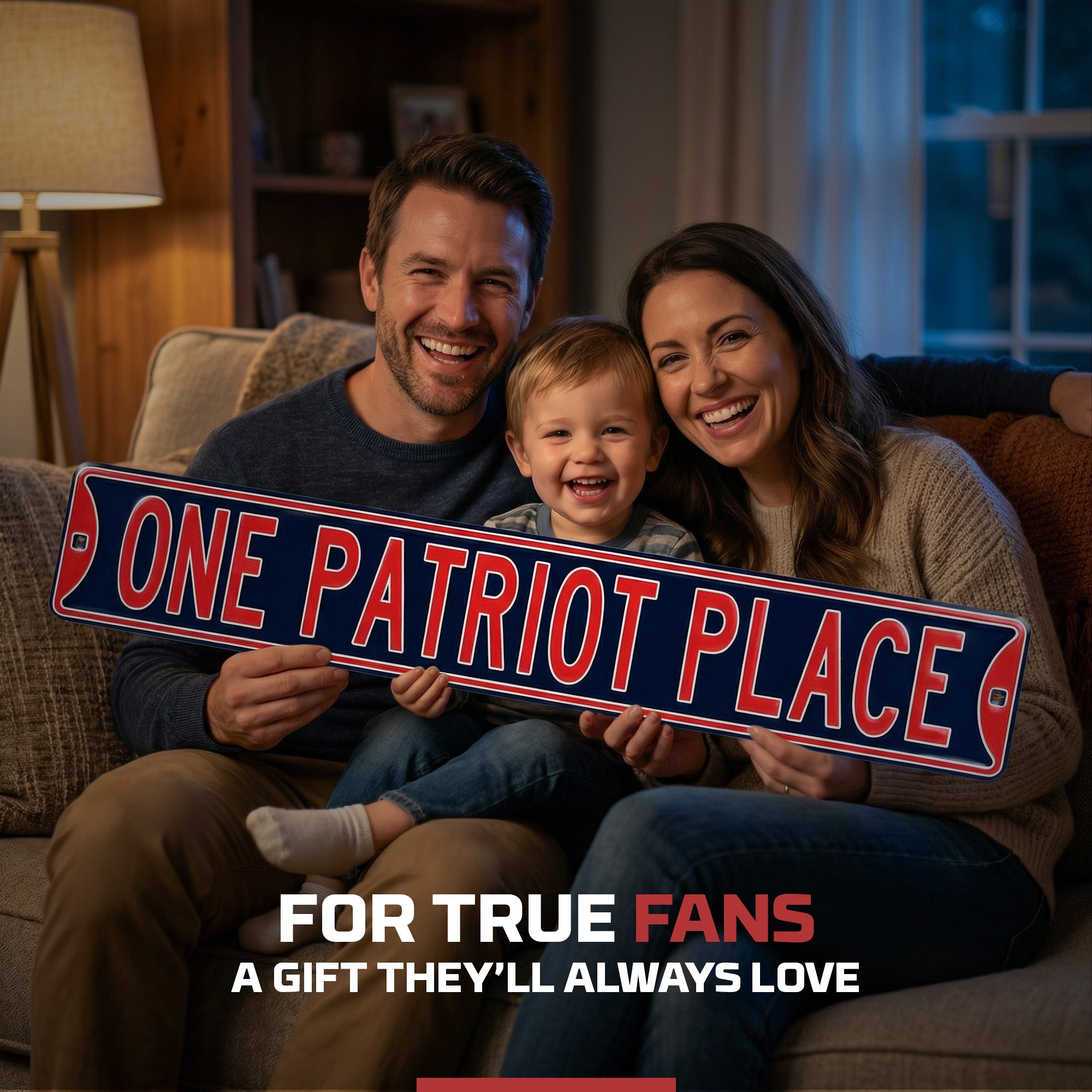 New England Patriots - ONE PATRIOT PLACE - Embossed Steel Street Sign