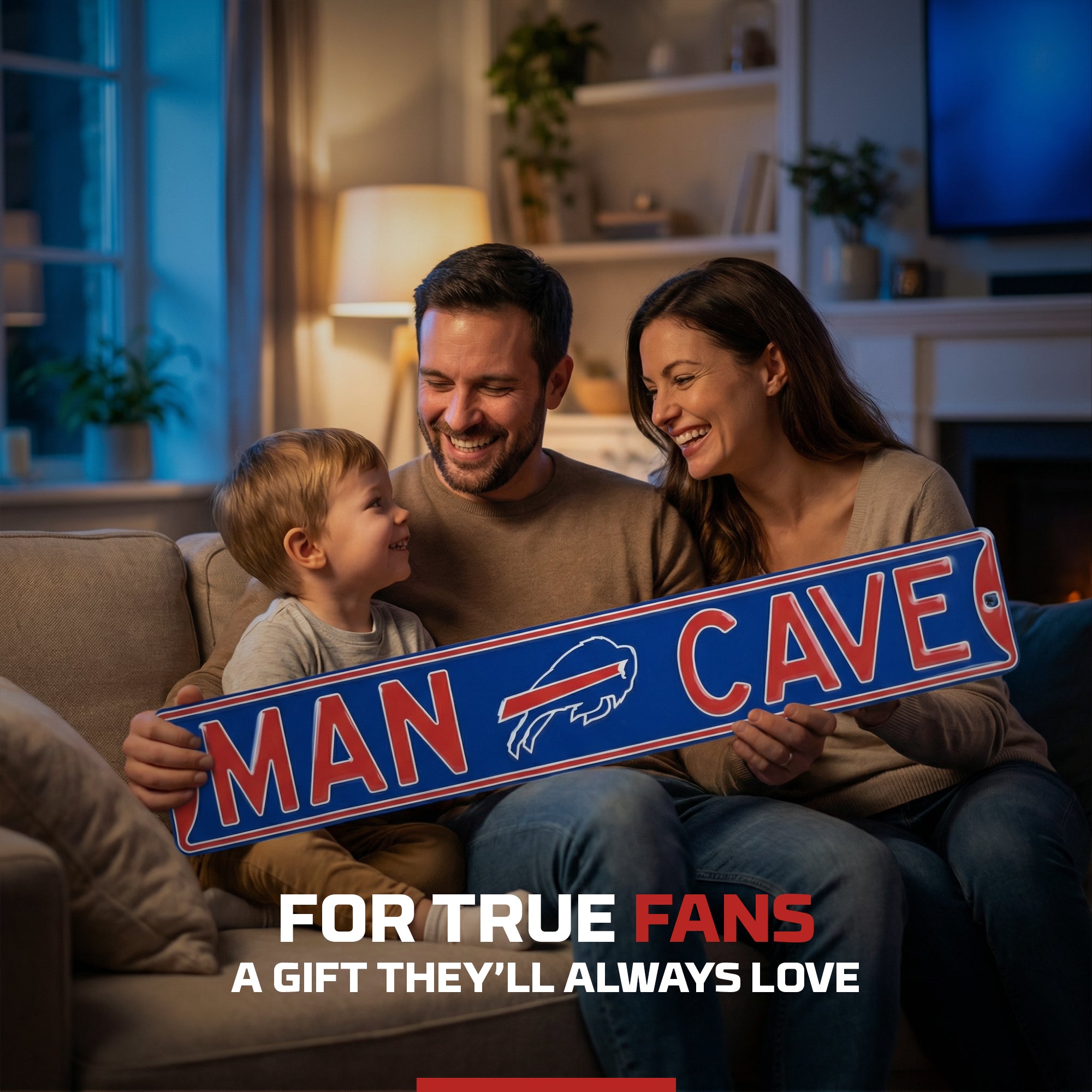 Buffalo Bills - MAN CAVE - Embossed Steel Street Sign
