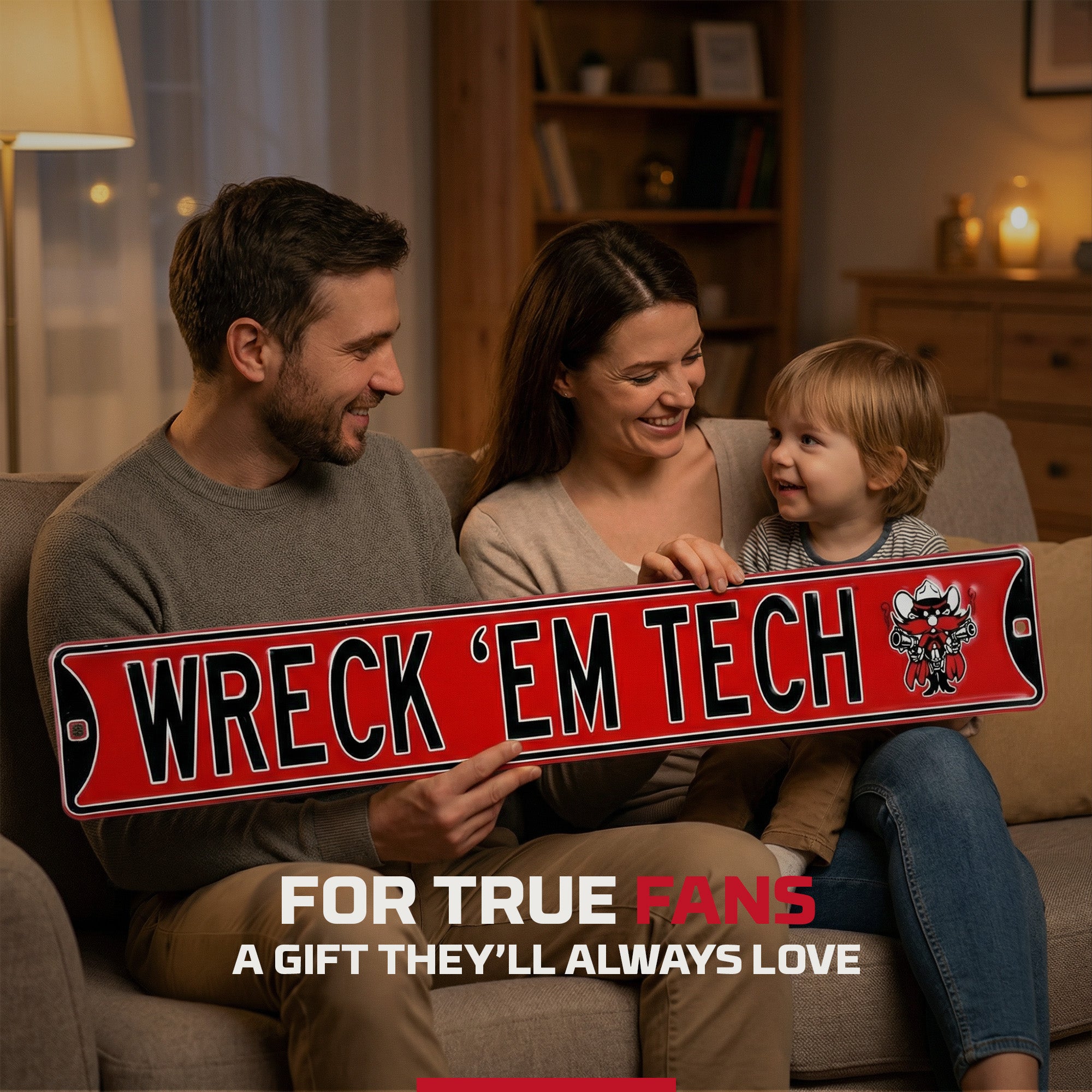 Texas Tech Red Raiders - WRECK 'EM TECH - Embossed Steel Street Sign