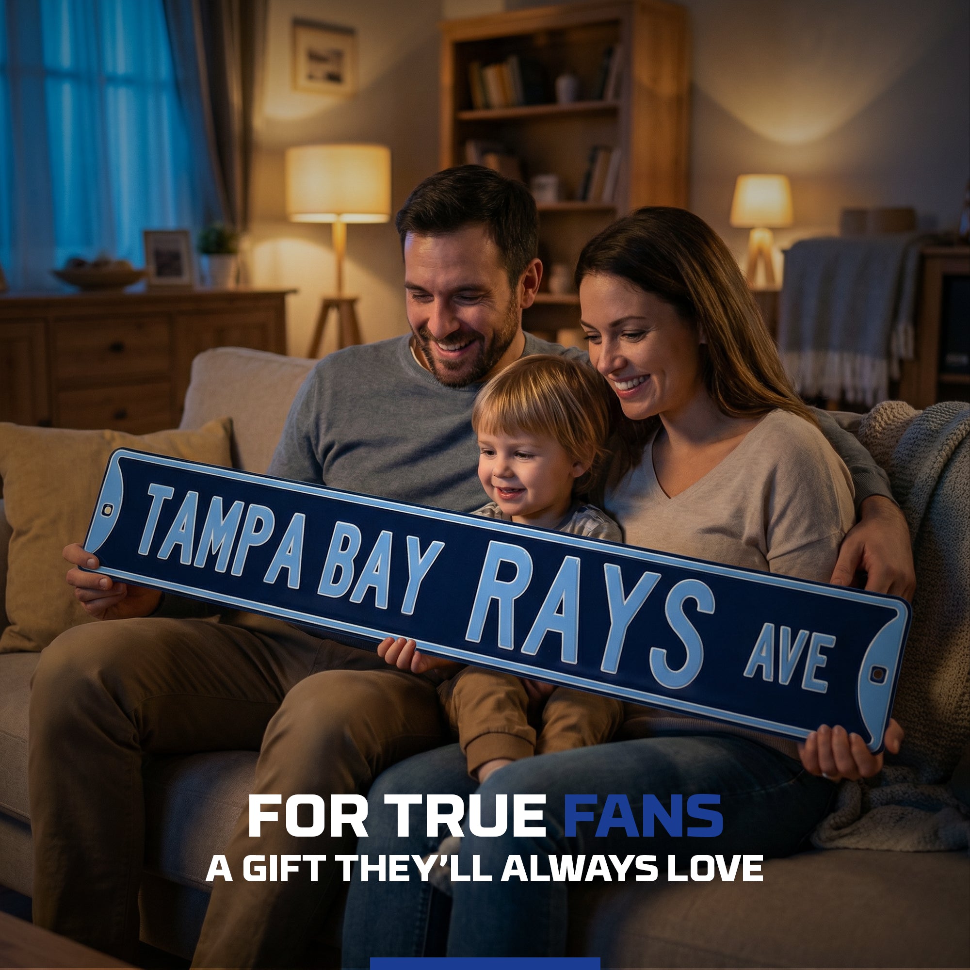 Tampa Bay Rays - TAMPA BAY RAYS AVE - Embossed Steel Street Sign