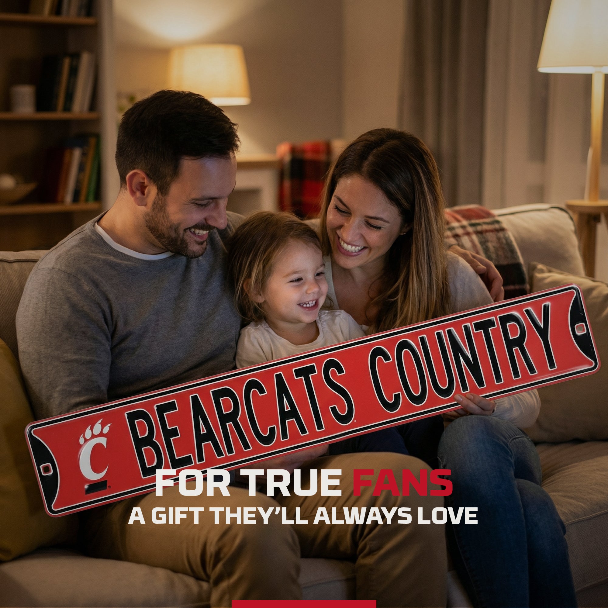 Cincinnati Bearcats - BEARCAT COUNTRY - Logo - Embossed Steel Street Sign