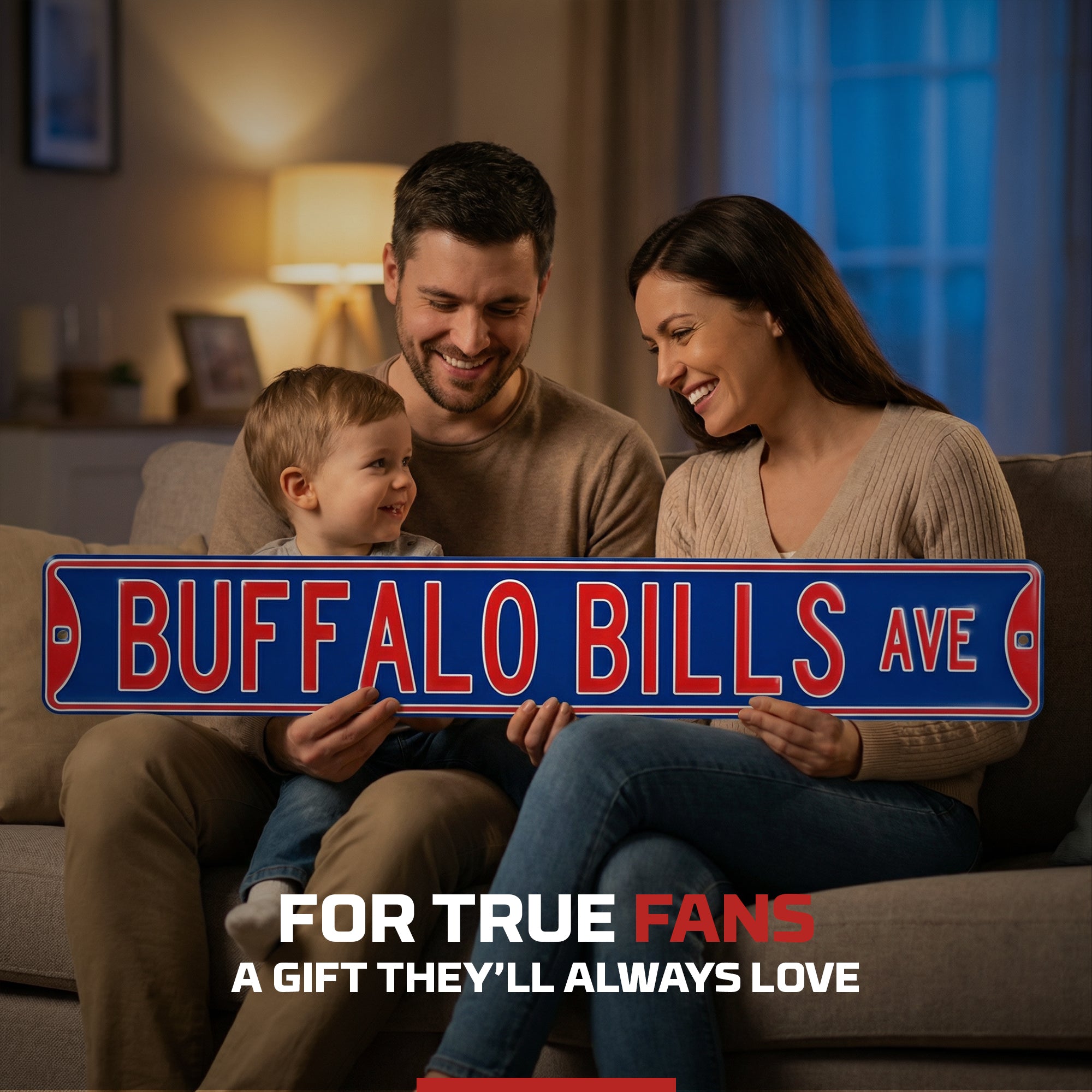 Buffalo Bills - BUFFALO BILLS AVE - Embossed Steel Street Sign