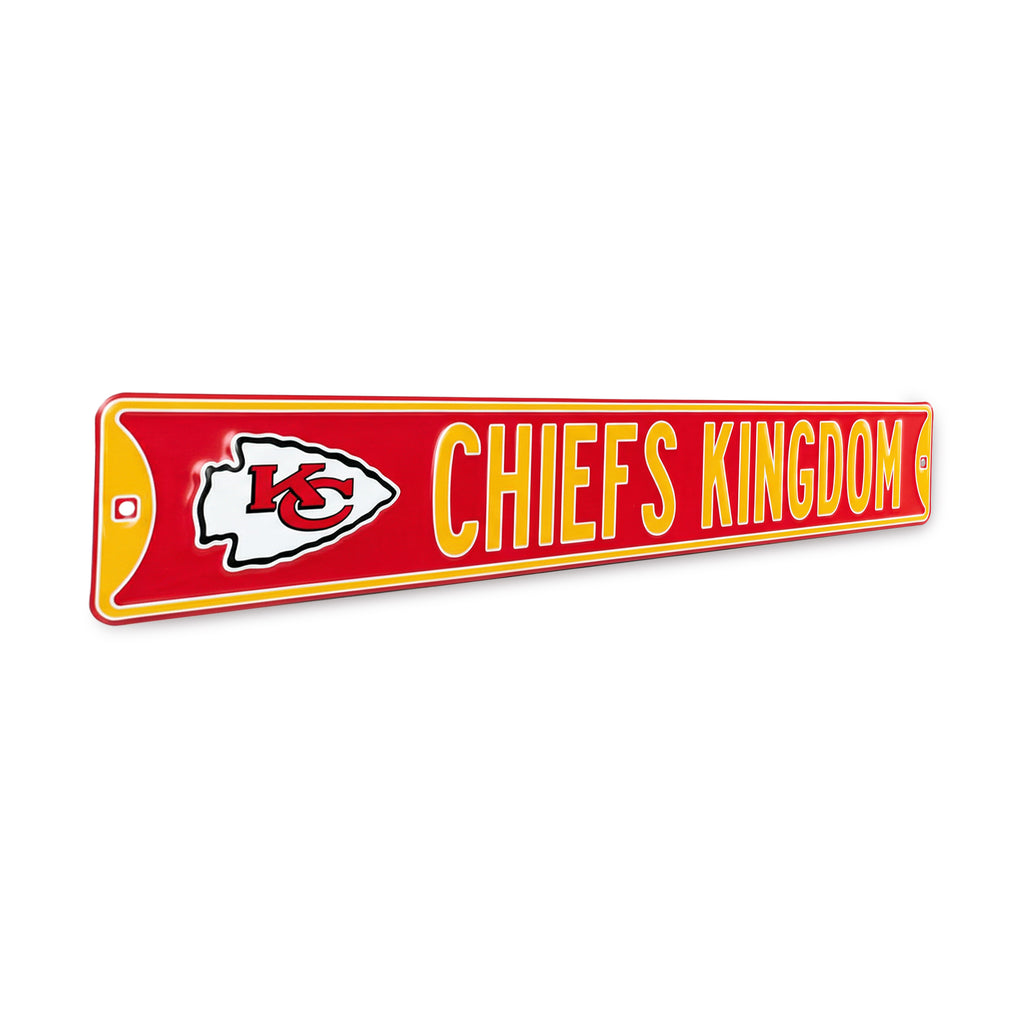 Kansas City Chiefs - CHIEFS KINGDOM - Embossed Steel Street Sign