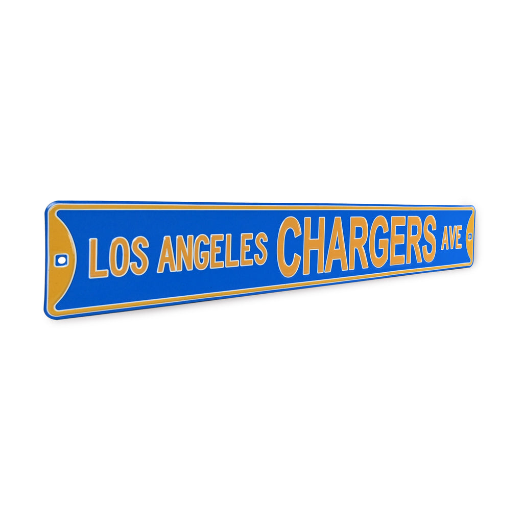 Los Angeles Chargers Ave - Embossed Steel Street Sign