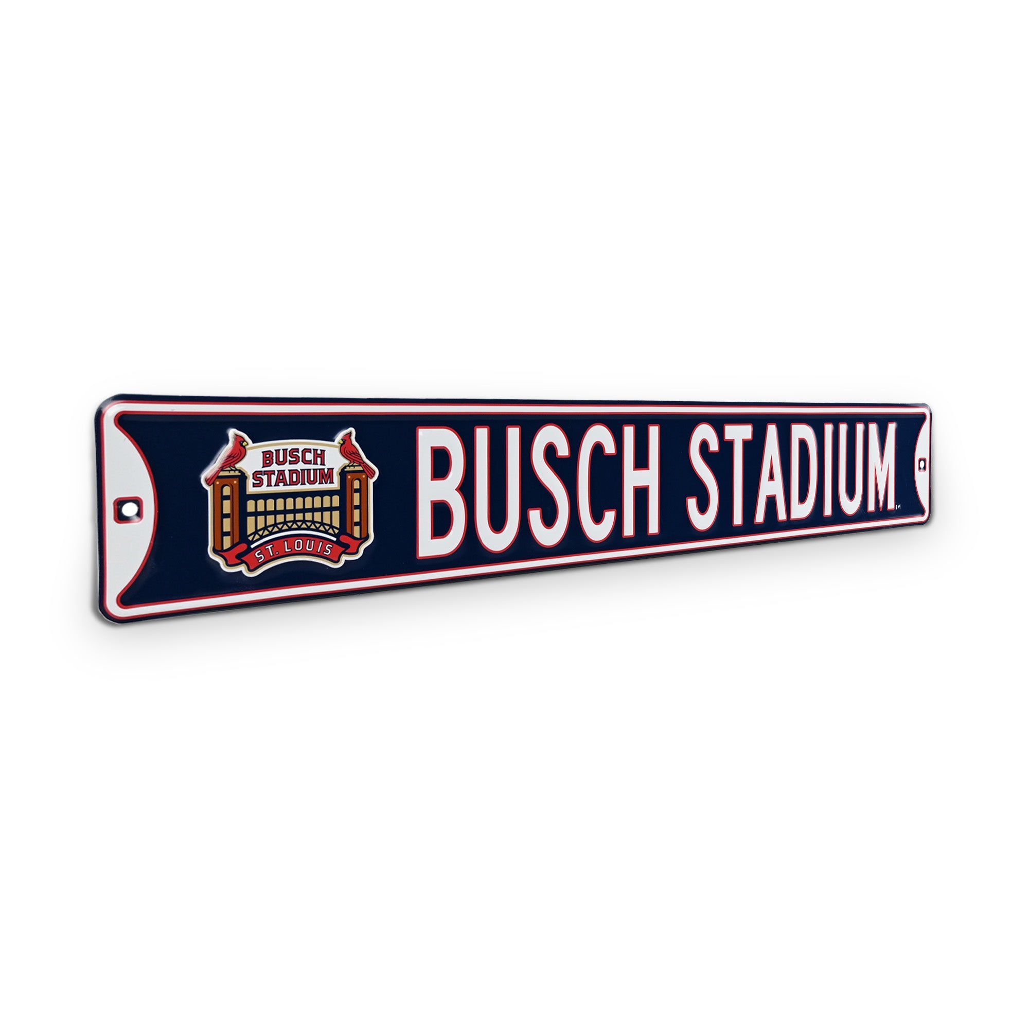 St. Louis Cardinals - BUSCH STADIUM Logo - Embossed Steel Street Sign