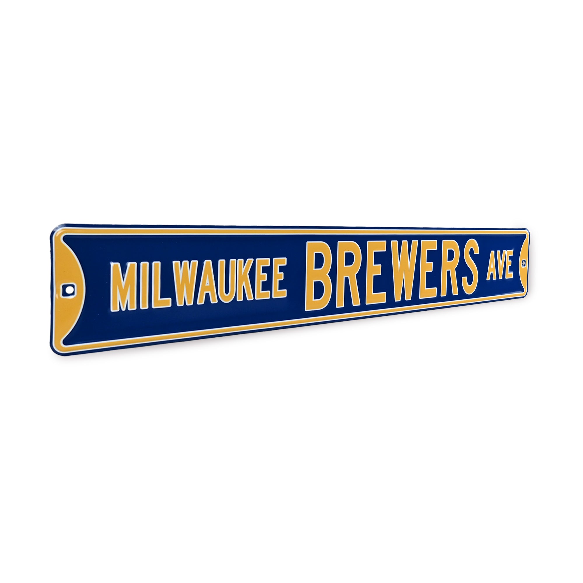 Milwaukee Brewers - MILWAUKEE BREWERS AVE - Embossed Steel Street Sign