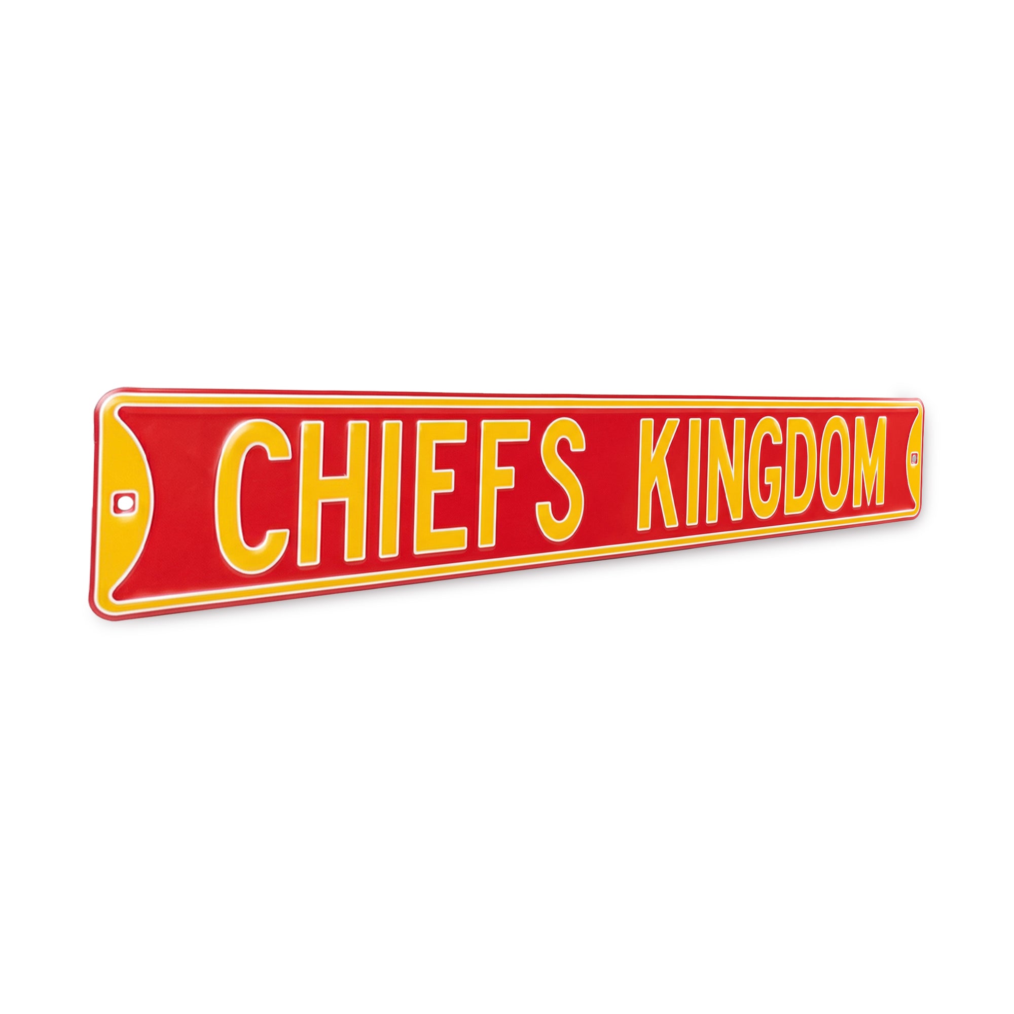 Kansas City Chiefs - CHIEFS KINGDOM (NO LOGO) - Embossed Steel Street Sign