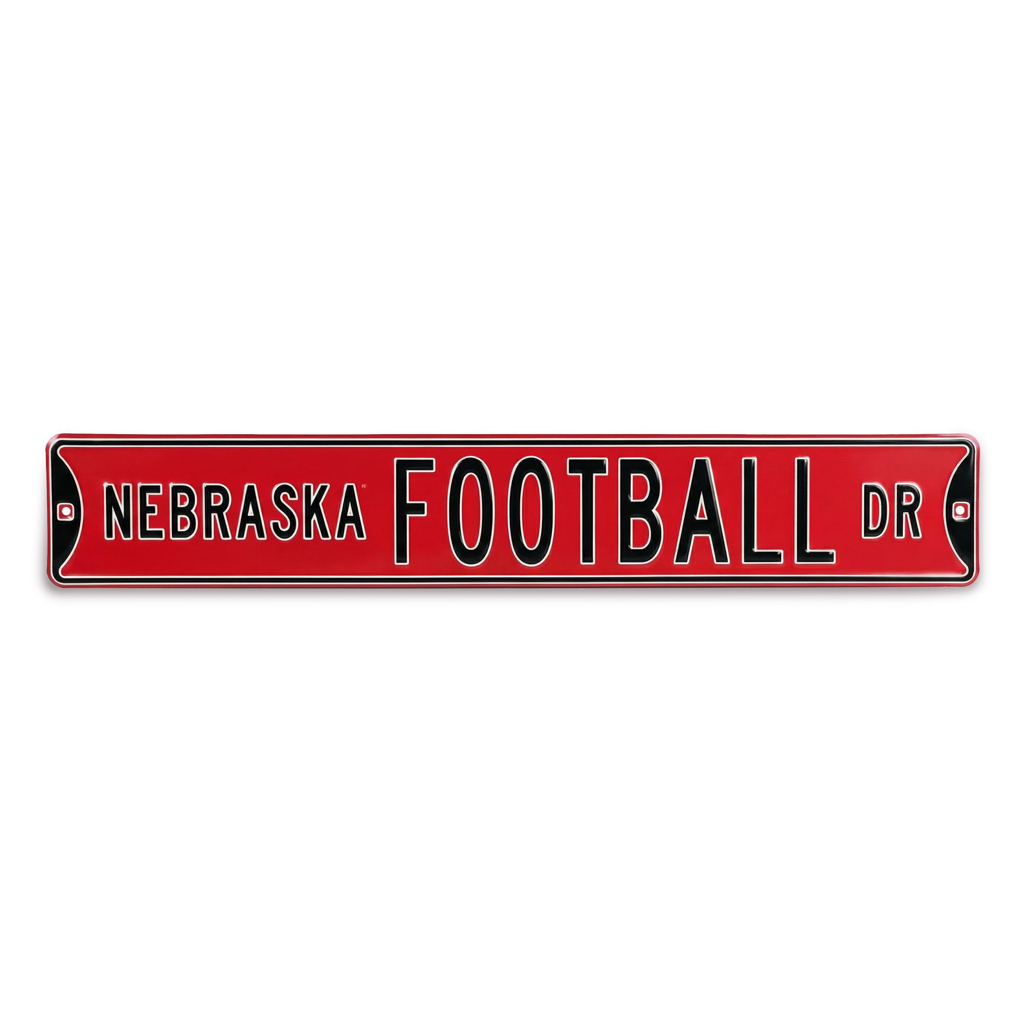 Nebraska Cornhuskers - NEBRASKA FOOTBALL DR - Embossed Steel Street Sign