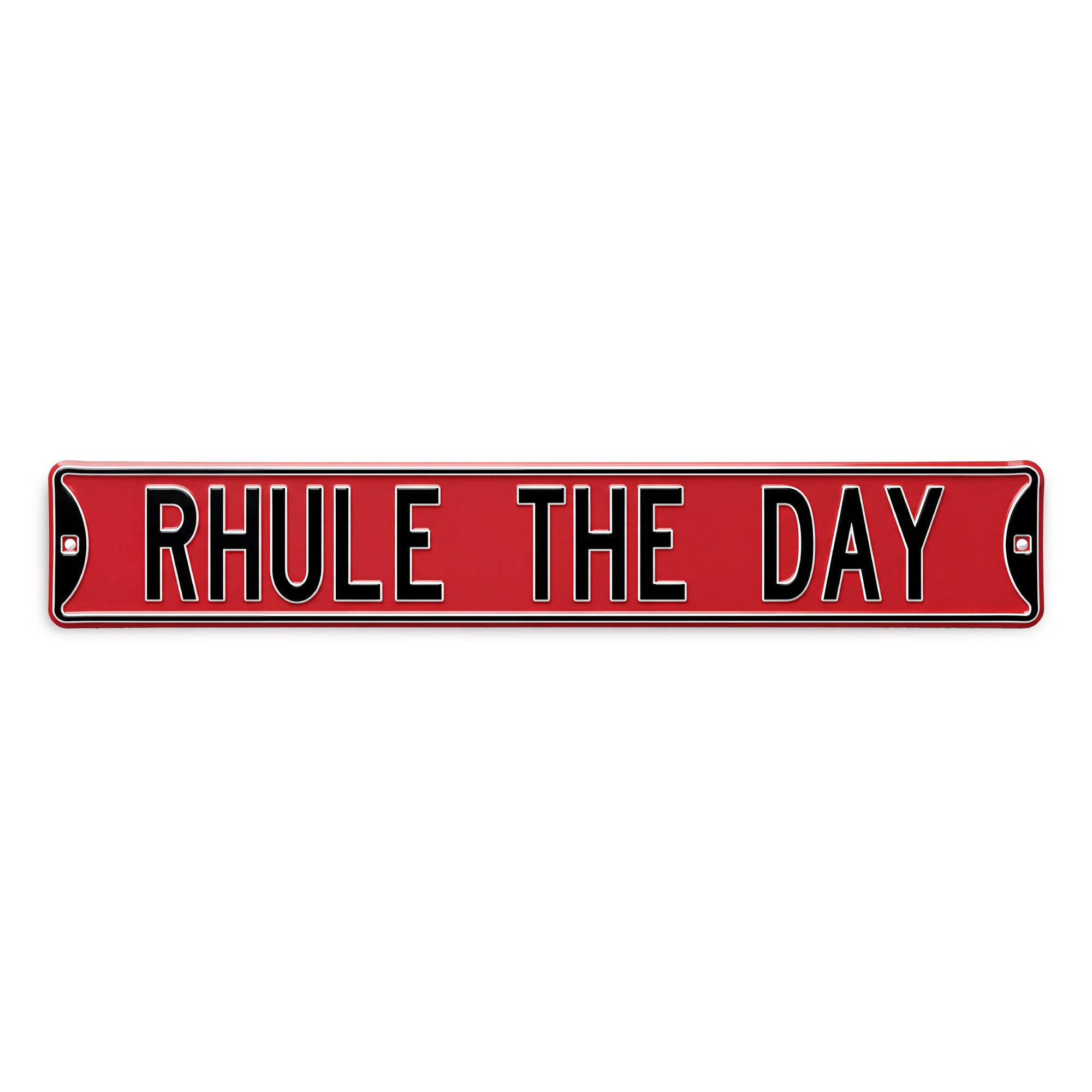 Nebraska Cornhuskers - RHULE THE DAY - Embossed Steel Street Sign