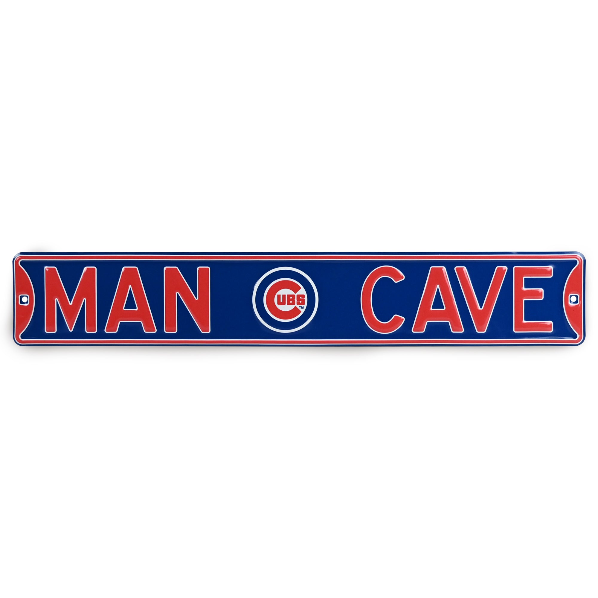 Chicago Cubs - MAN CAVE - Embossed Steel Street Sign