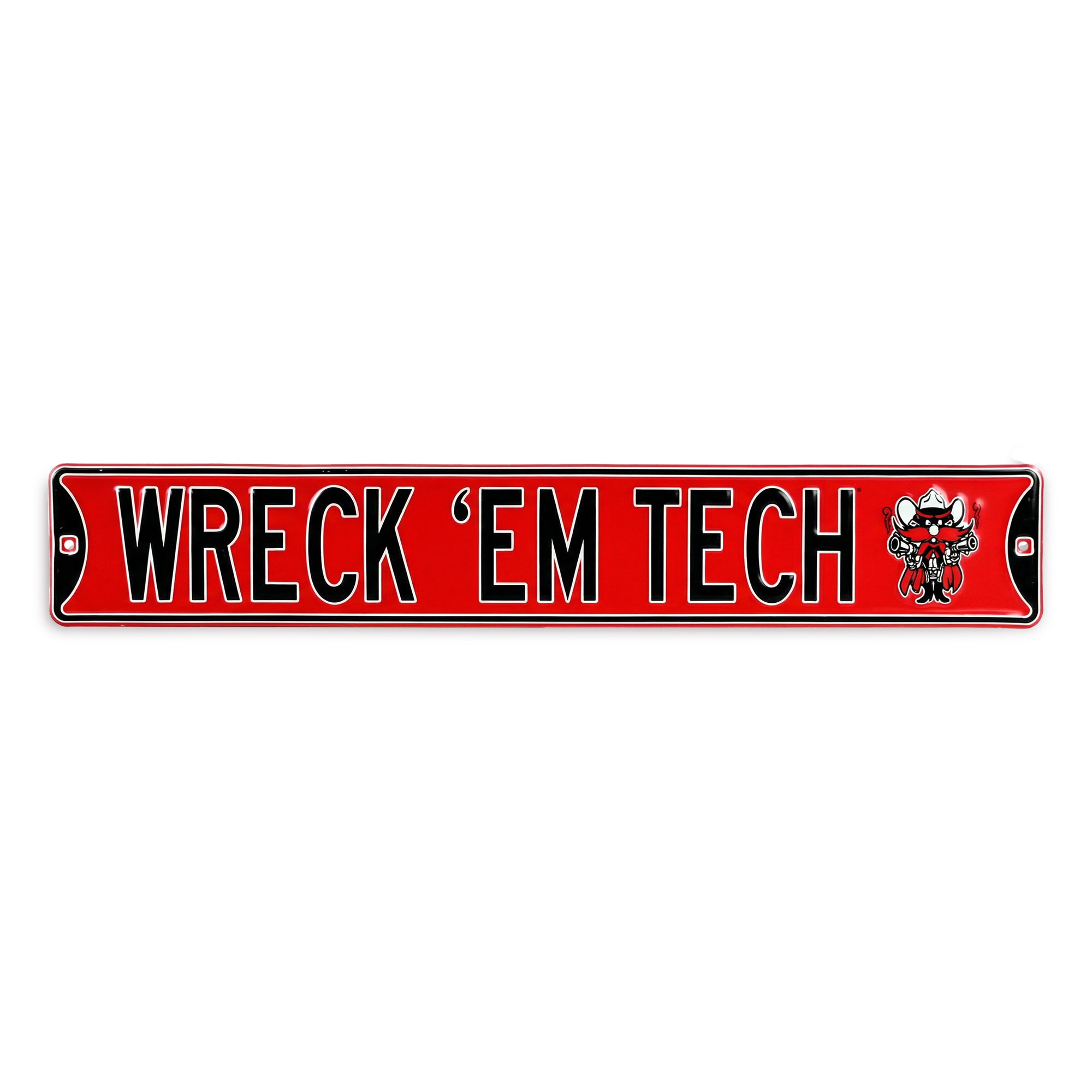 Texas Tech Red Raiders - WRECK 'EM TECH - Embossed Steel Street Sign