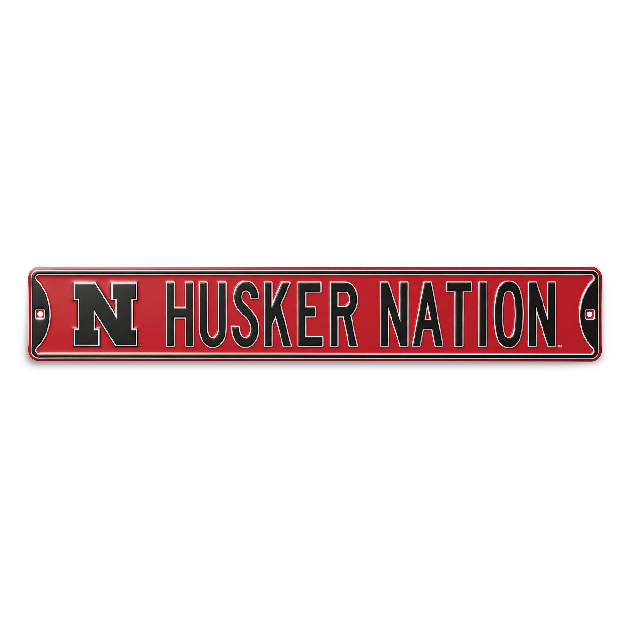 Nebraska Cornhuskers - HUSKER NATION - Embossed Steel Street Sign