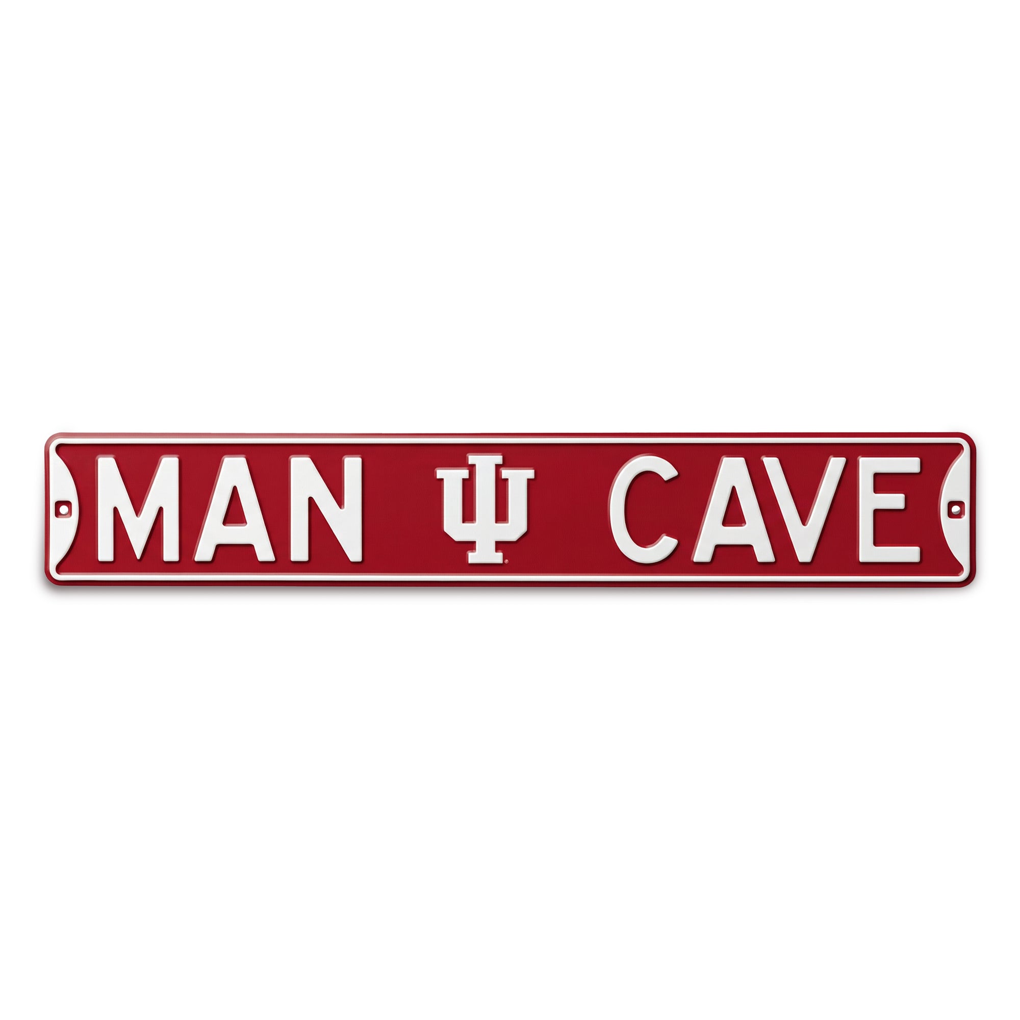 Indiana Hoosiers - MAN CAVE - Embossed Steel Street Sign