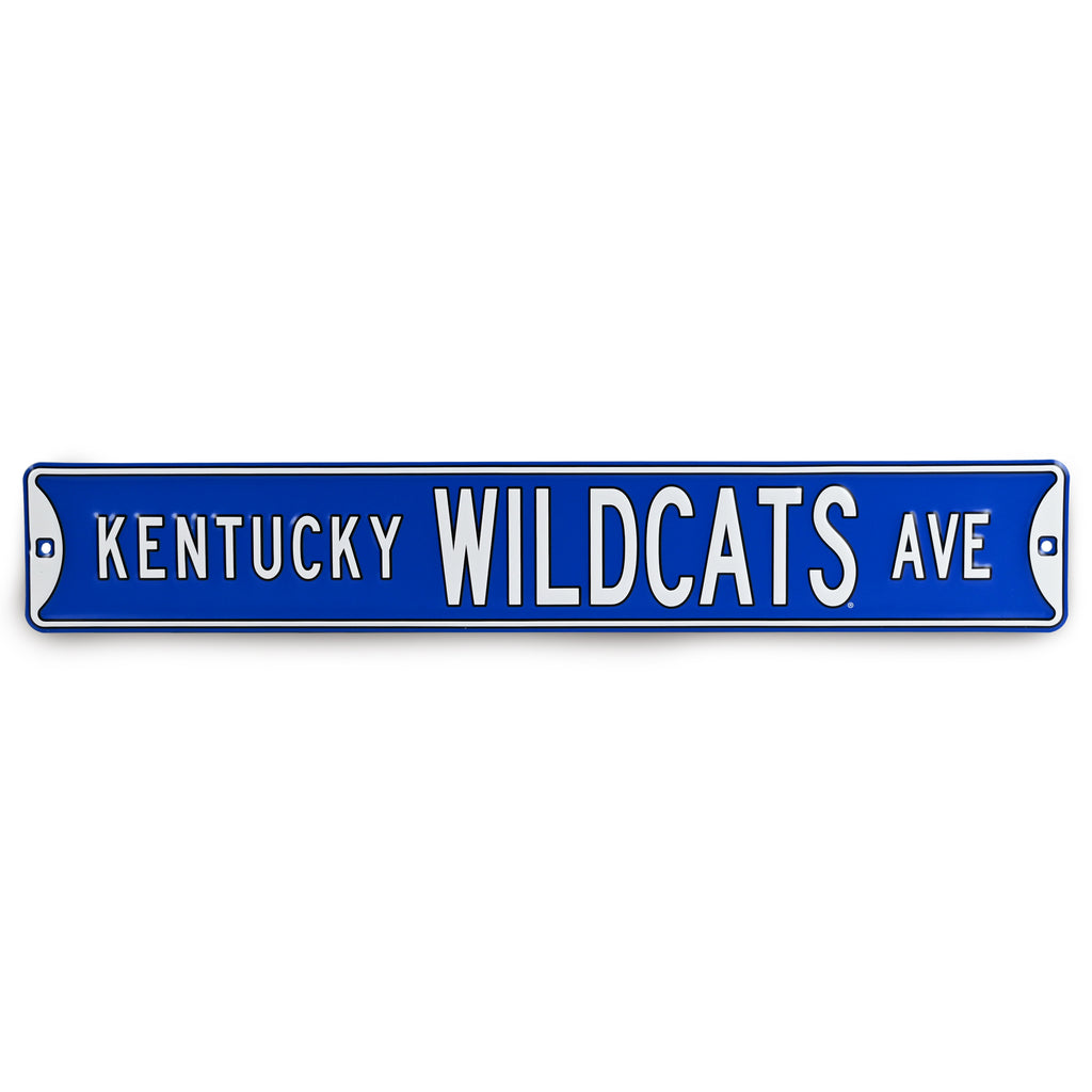 Kentucky Wildcats - KENTUCKY WILDCATS AVE - Embossed Steel Street Sign
