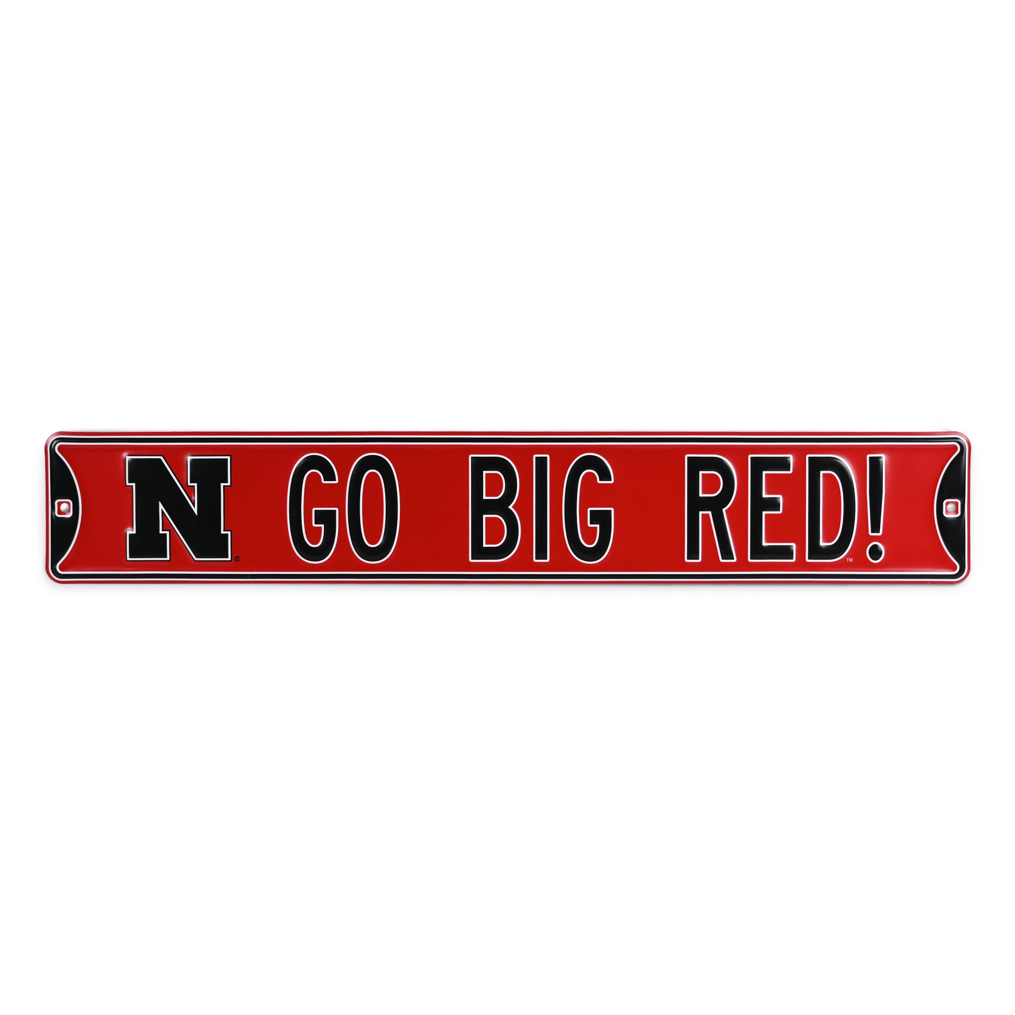 Nebraska Cornhuskers - GO BIG RED! - Embossed Steel Street Sign