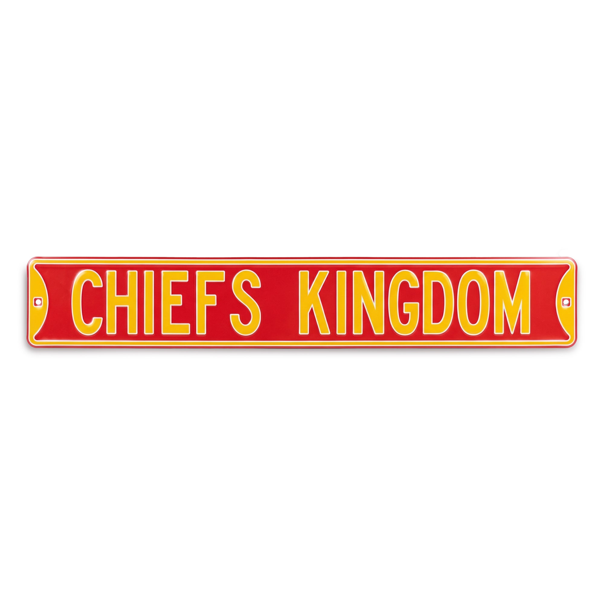 Kansas City Chiefs - CHIEFS KINGDOM (NO LOGO) - Embossed Steel Street Sign