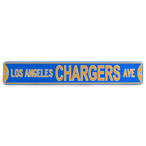 Los Angeles Chargers Ave - Embossed Steel Street Sign