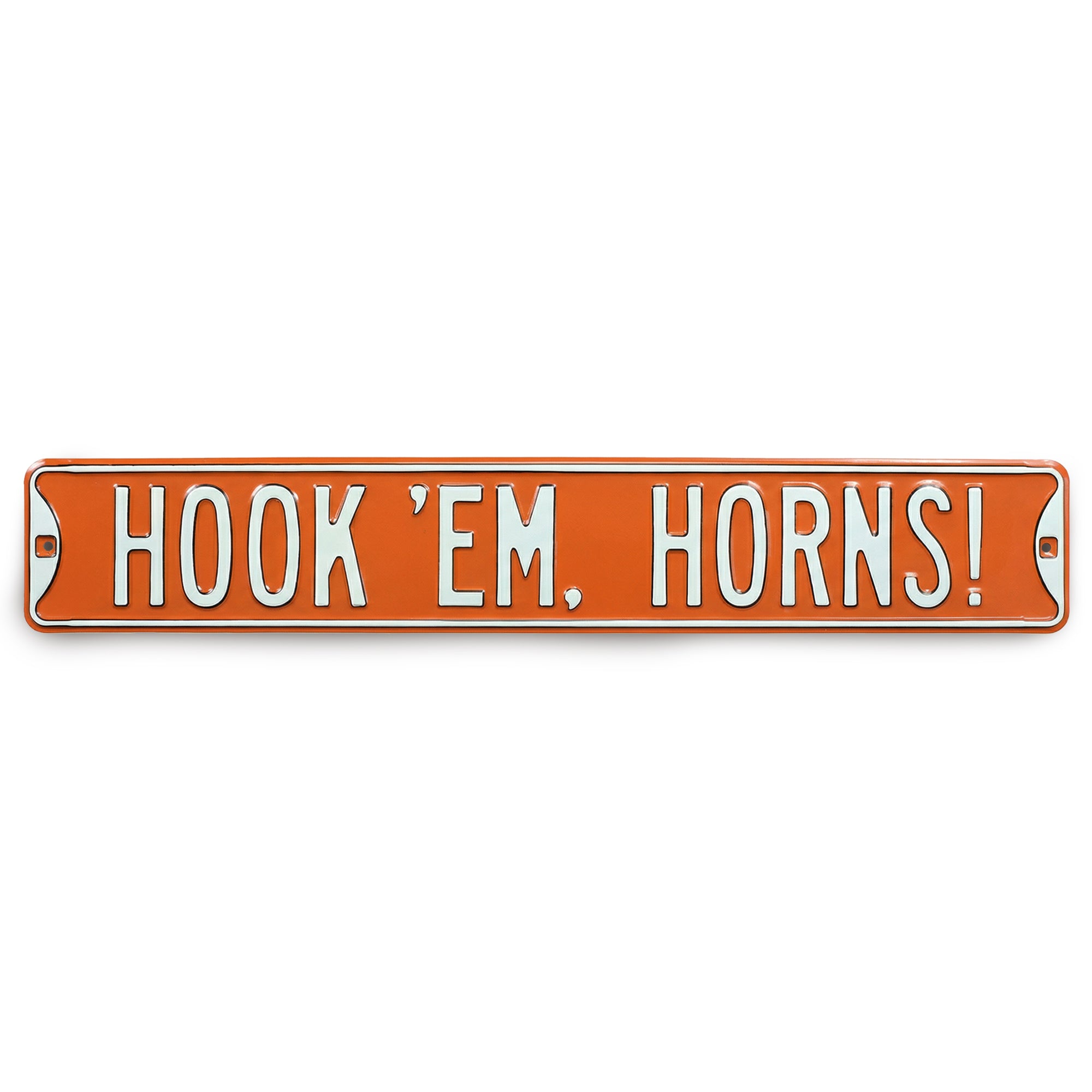 Texas Longhorns - HOOK 'EM HORNS - Embossed Steel Street Sign