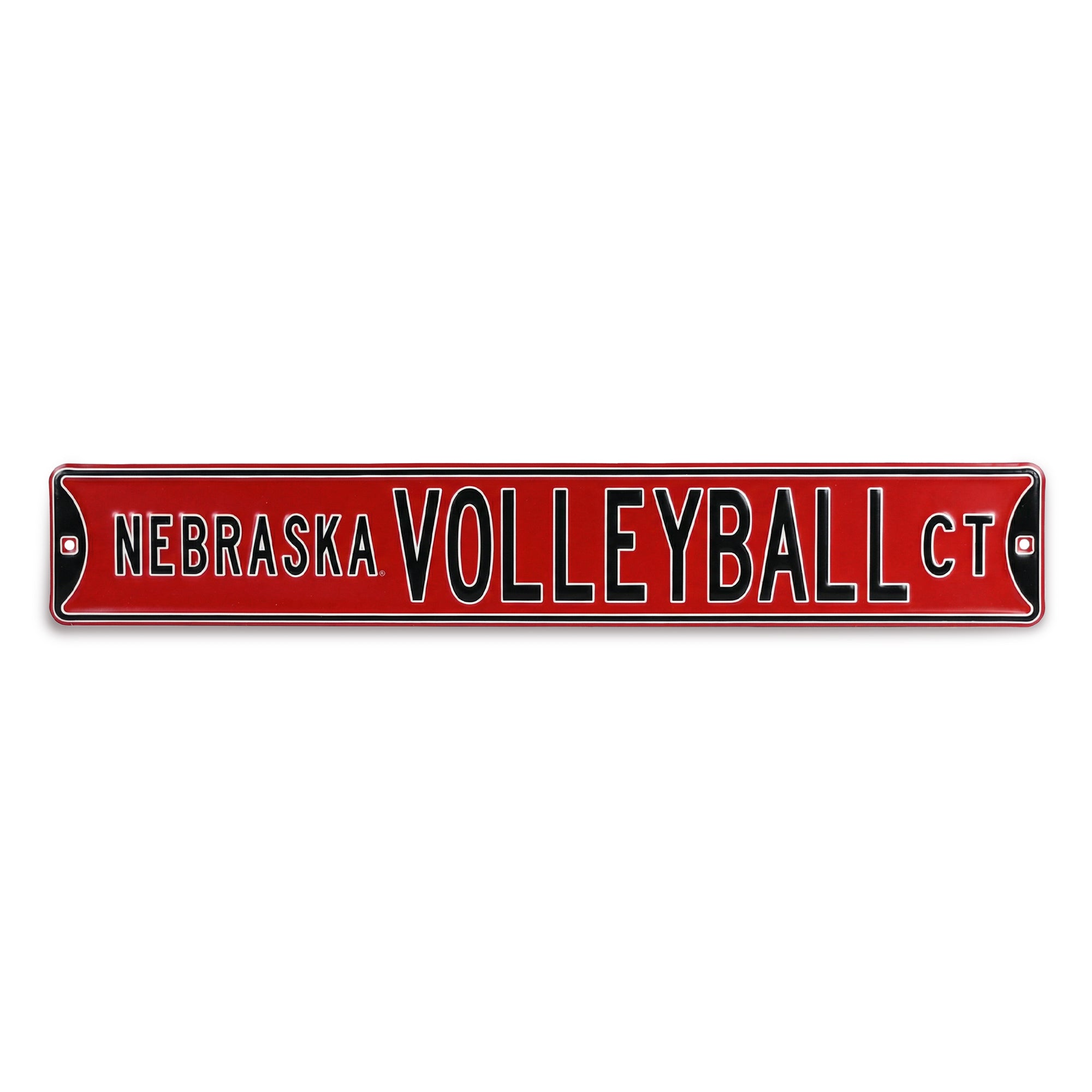 Nebraska Cornhuskers - NEBRASKA VOLLEYBALL CT - Embossed Steel Street Sign