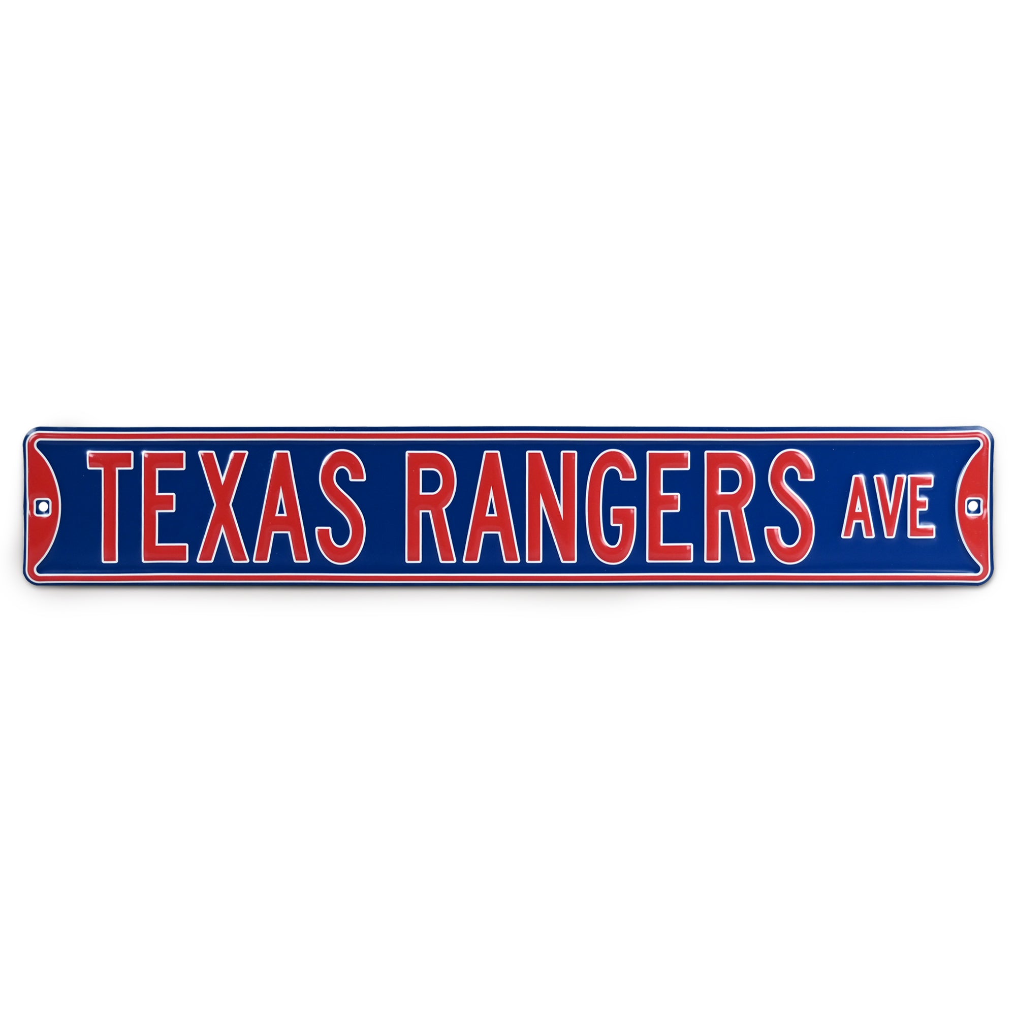 Texas Rangers - TEXAS RANGERS AVE - Embossed Steel Street Sign