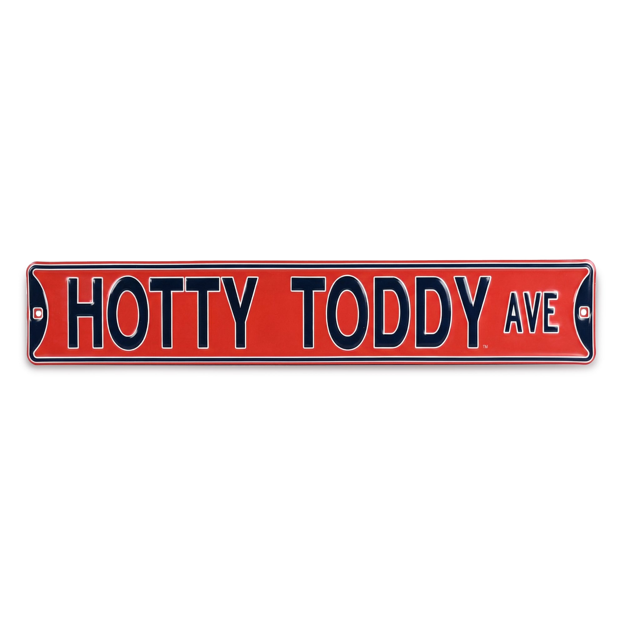 Ole Miss Rebels - HOTTY TODDY AVE - Embossed Steel Street Sign