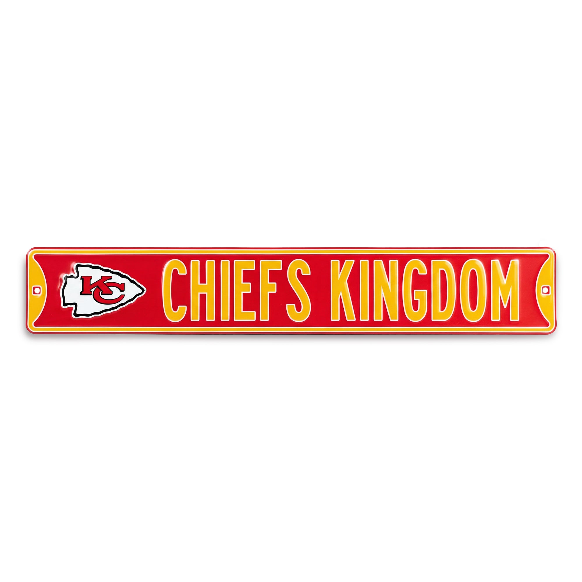 Kansas City Chiefs - CHIEFS KINGDOM - Embossed Steel Street Sign