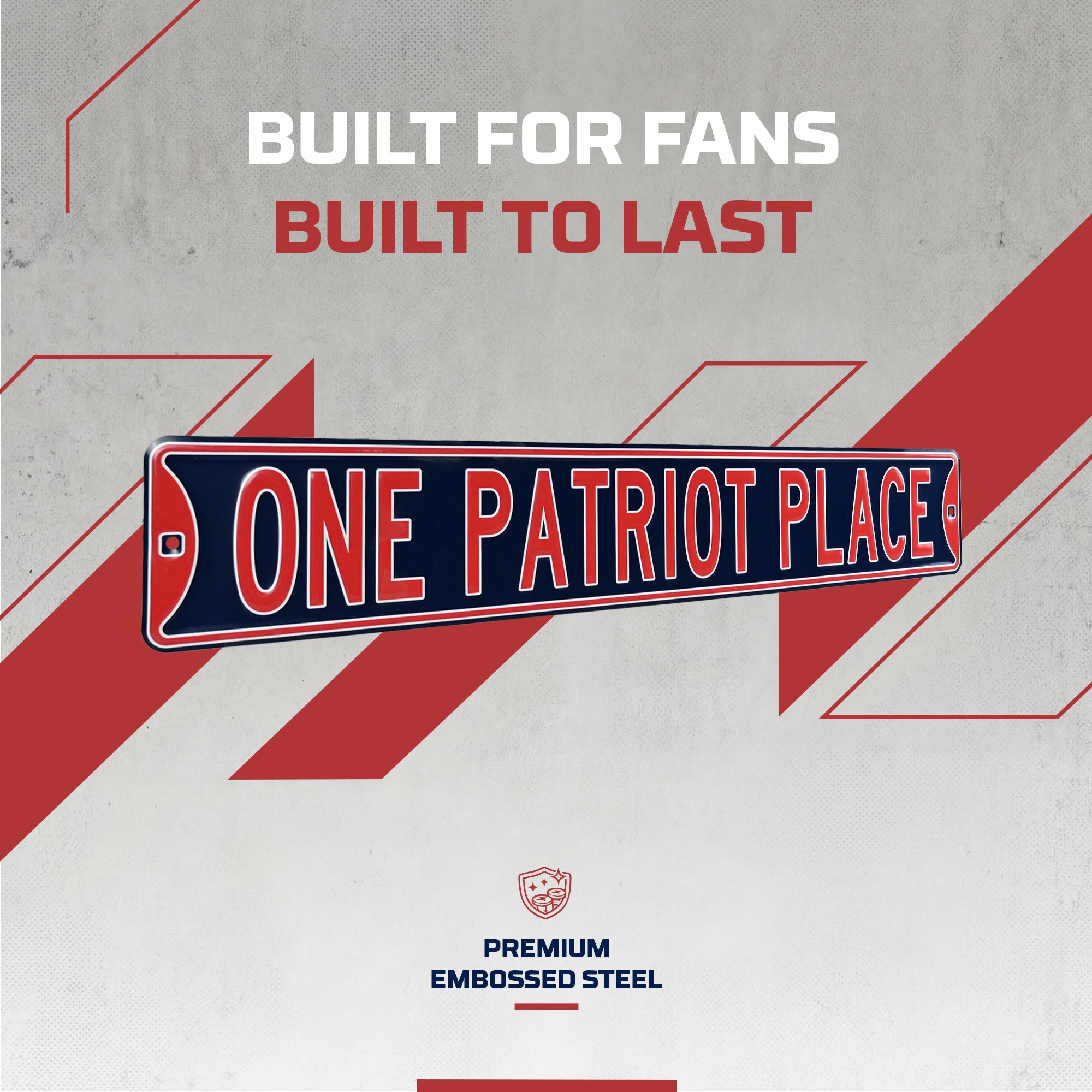 New England Patriots - ONE PATRIOT PLACE - Embossed Steel Street Sign