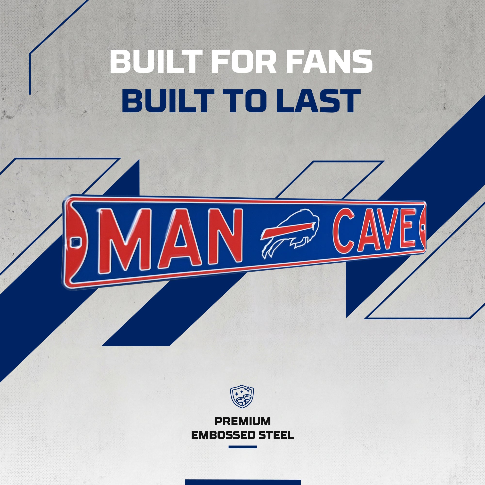 Buffalo Bills - MAN CAVE - Embossed Steel Street Sign