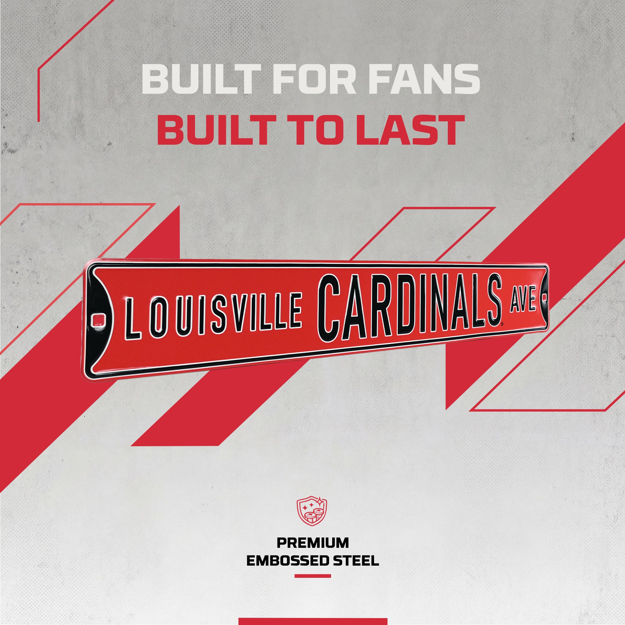 Louisville Cardinals - Embossed Steel Street Sign