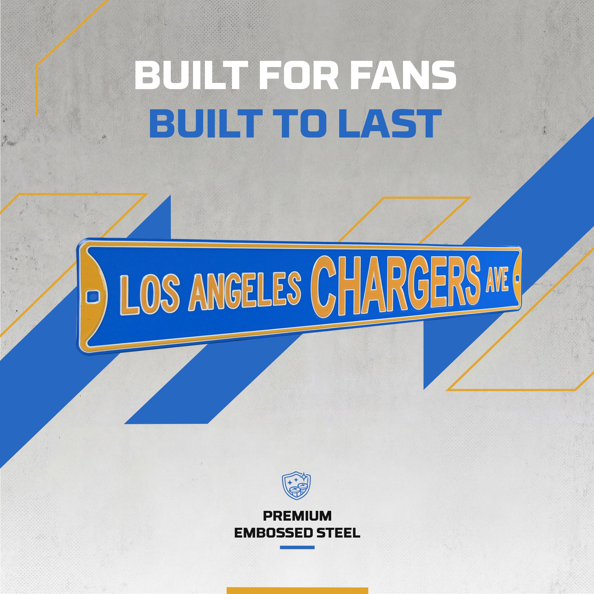 Los Angeles Chargers Ave - Embossed Steel Street Sign