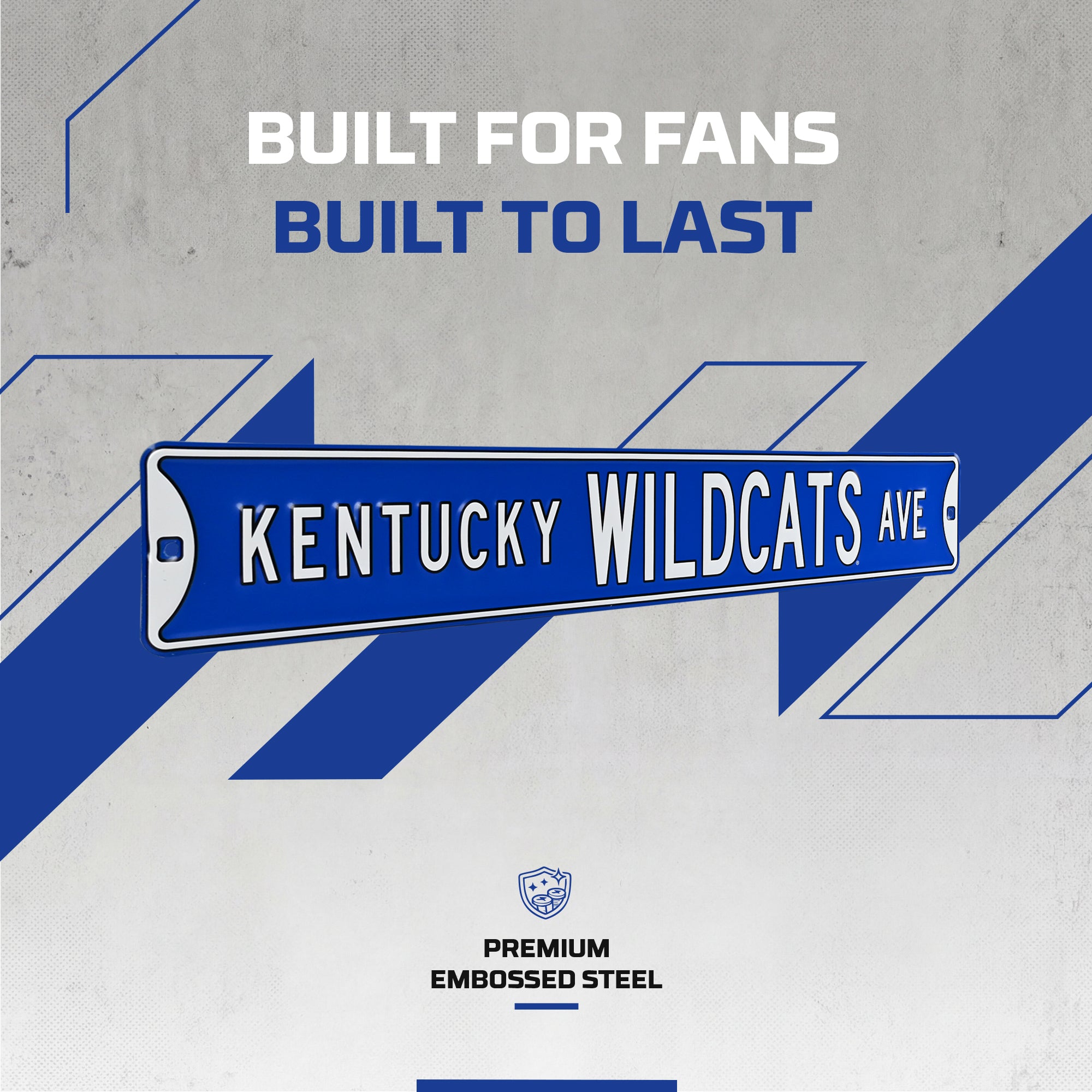 Kentucky Wildcats - KENTUCKY WILDCATS AVE - Embossed Steel Street Sign