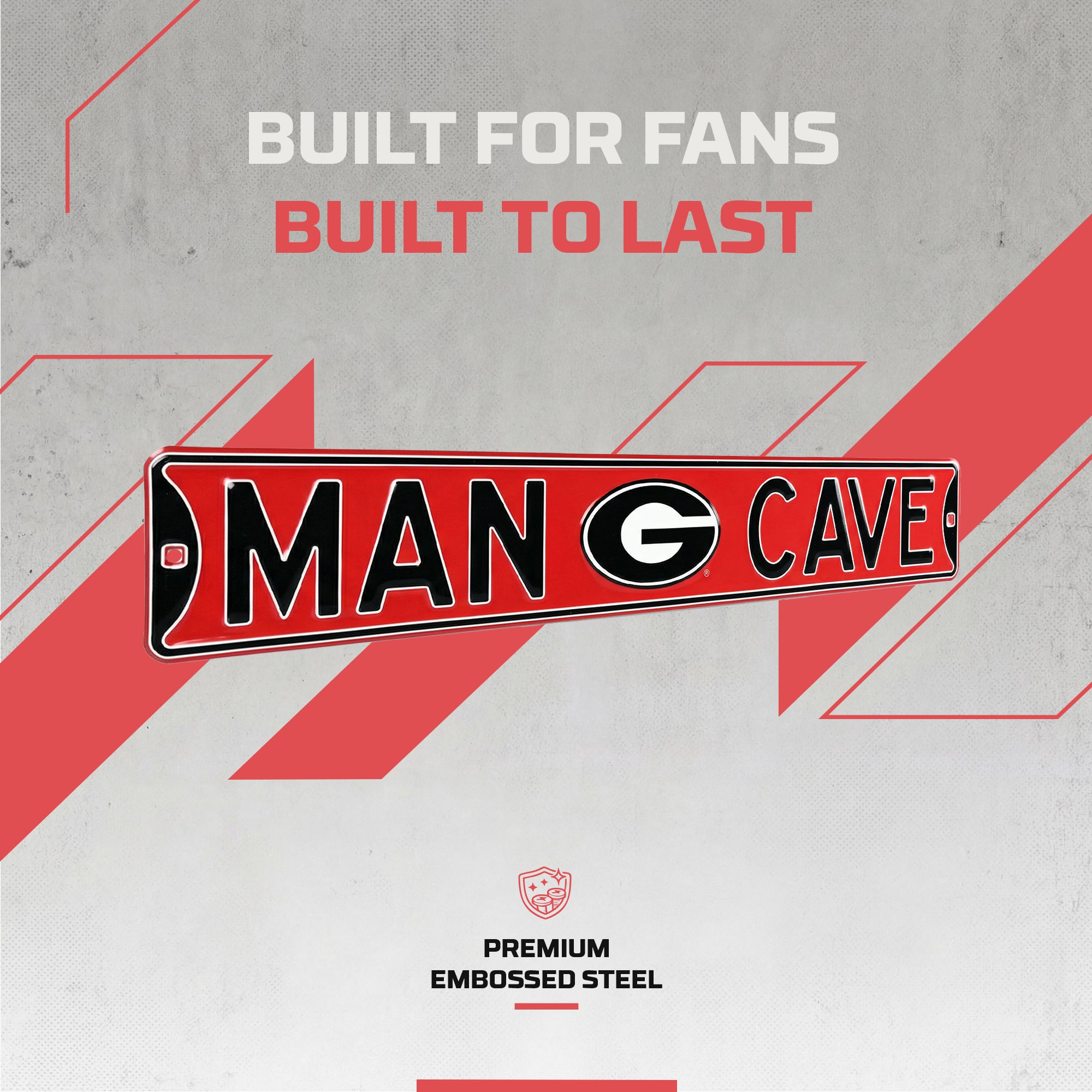 Georgia Bulldogs - MAN CAVE - Embossed Steel Street Sign