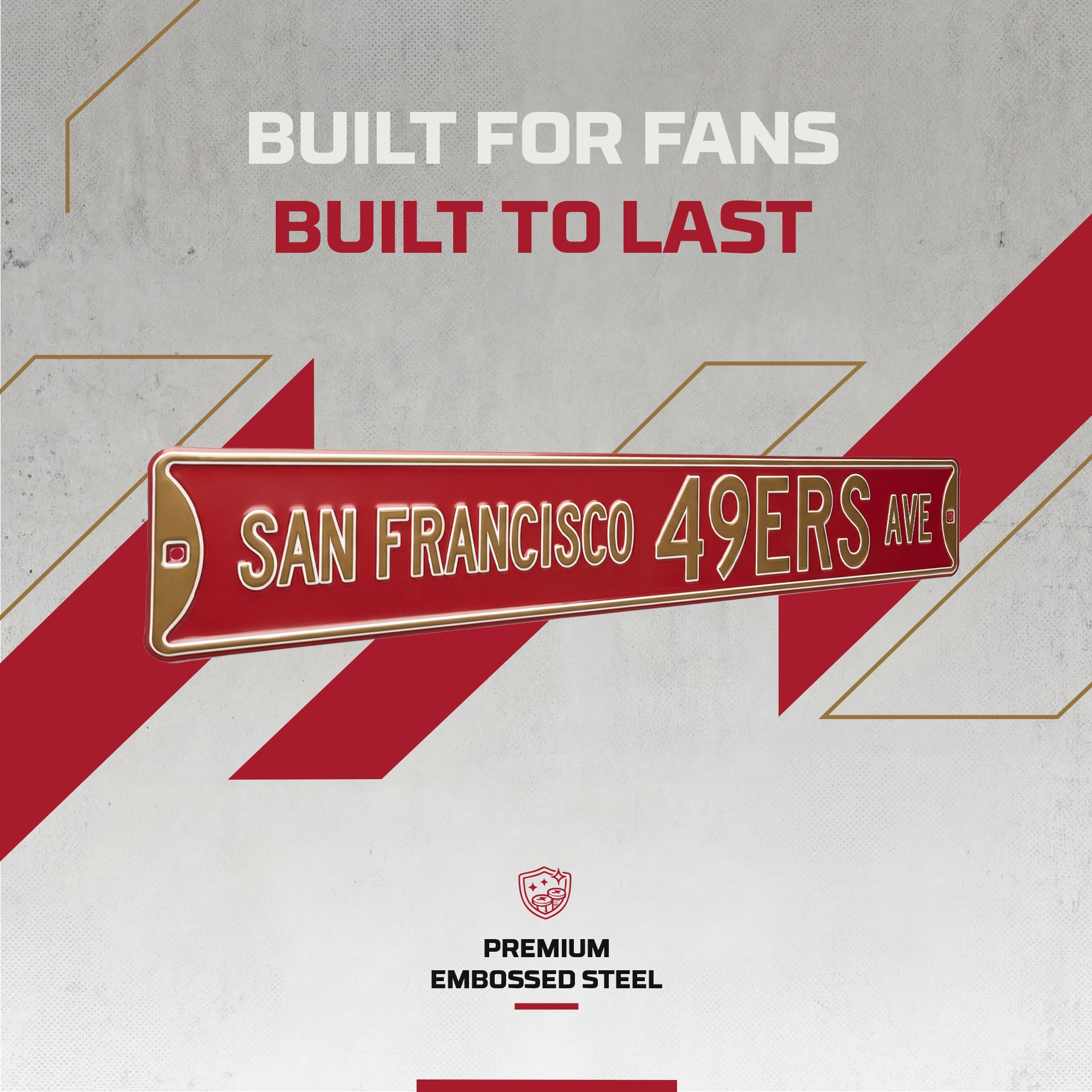 San Francisco 49ers - SAN FRANCISCO 49ERS AVE - Embossed Steel Street Sign