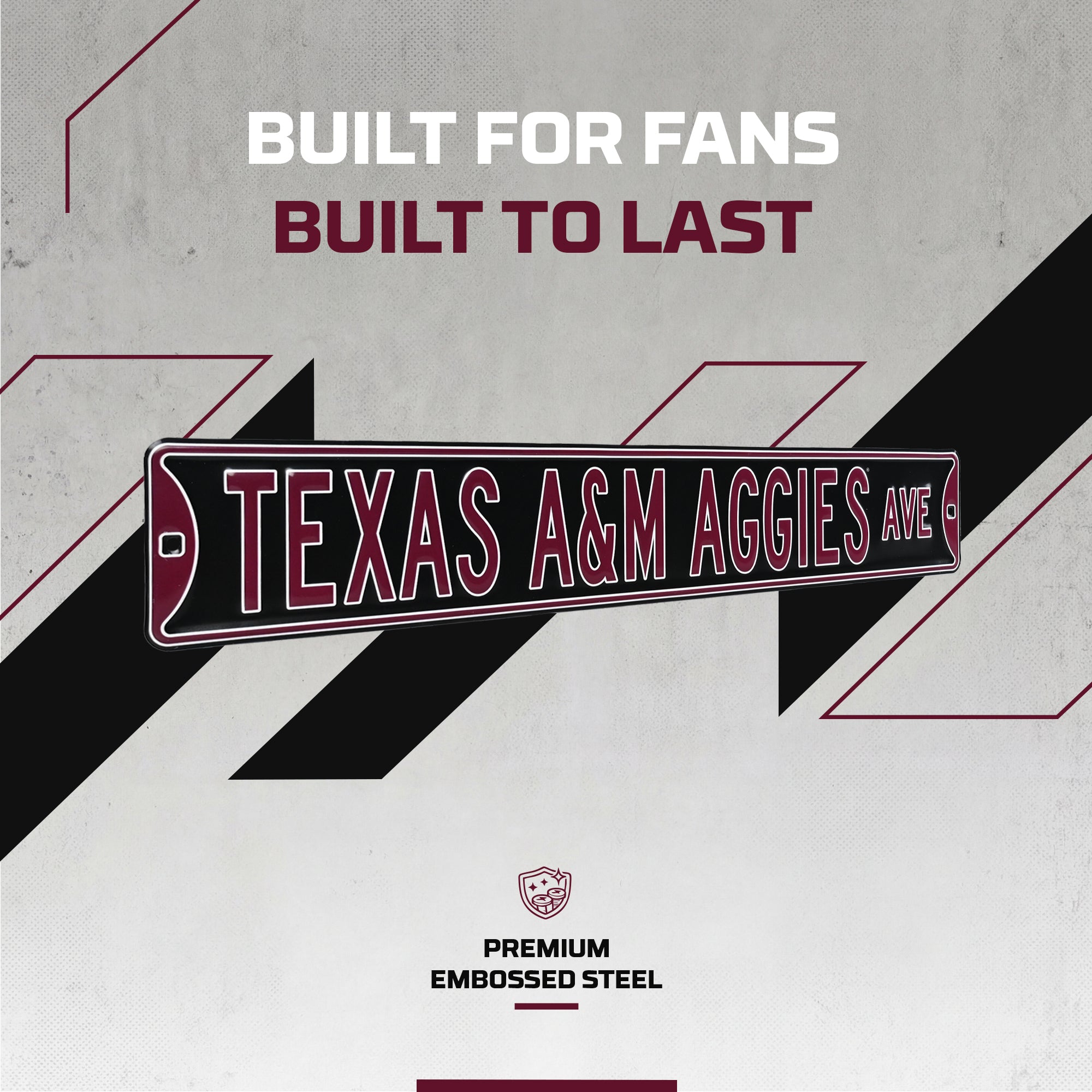 Texas A&M Aggies - AGGIES AVE - Embossed Steel Street Sign