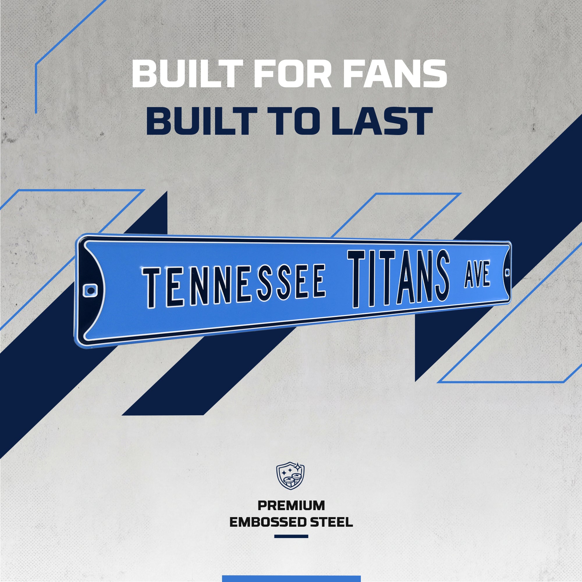 Tennessee Titans - TENNESSEE TITANS AVE - Embossed Steel Street Sign