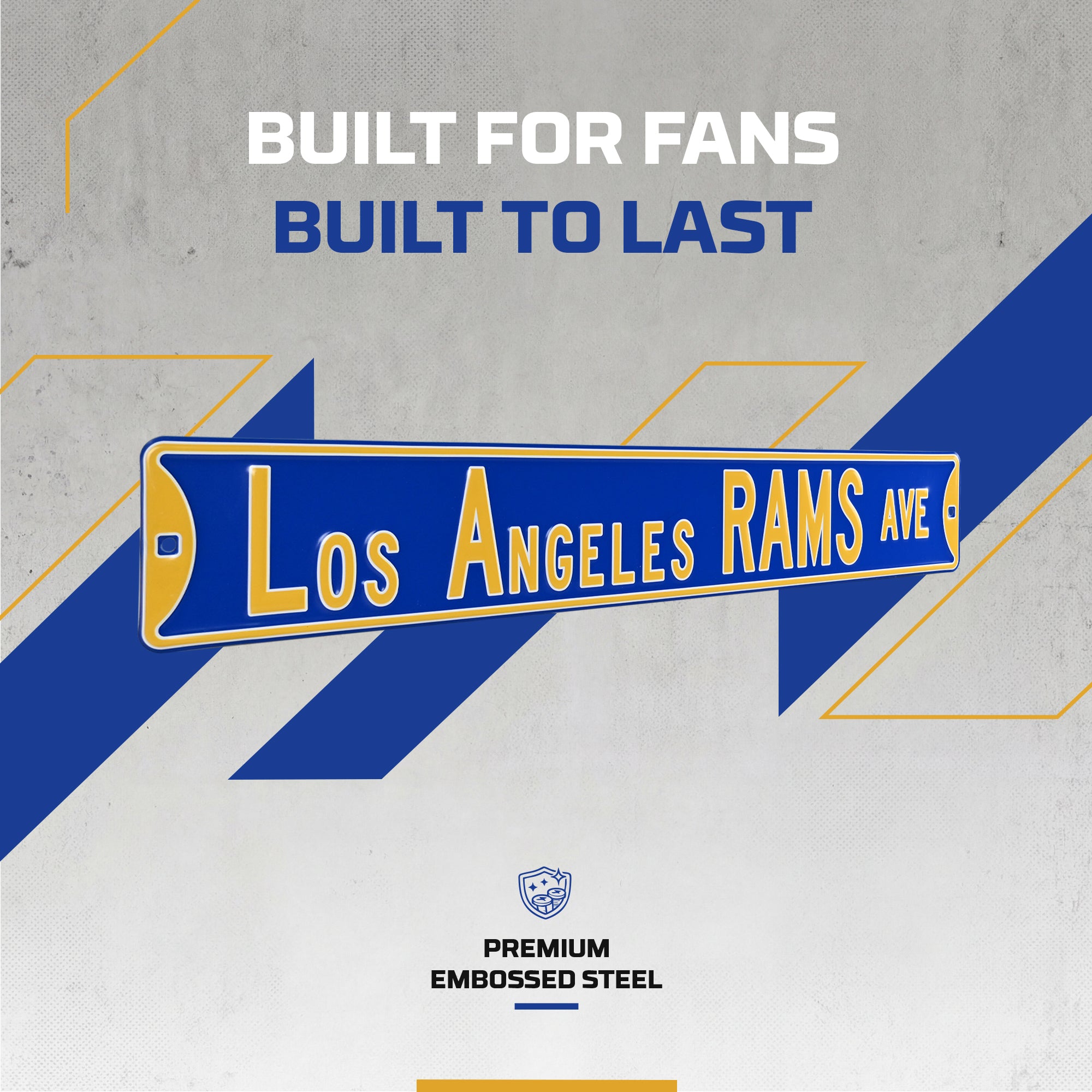 Los Angeles Rams - LOS ANGELES RAMS AVE - Embossed Steel Street Sign